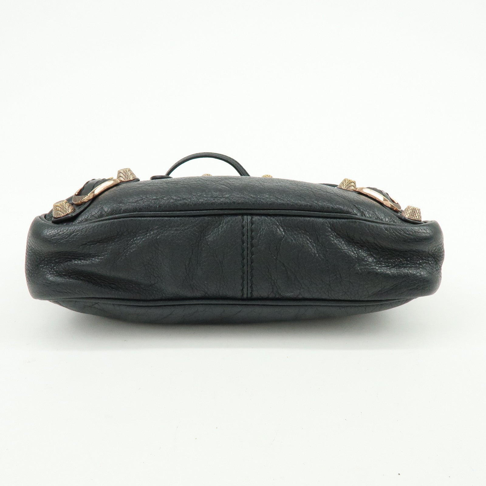 BALENCIAGA The Giant Hip Leather Shoulder Bag Black 237203