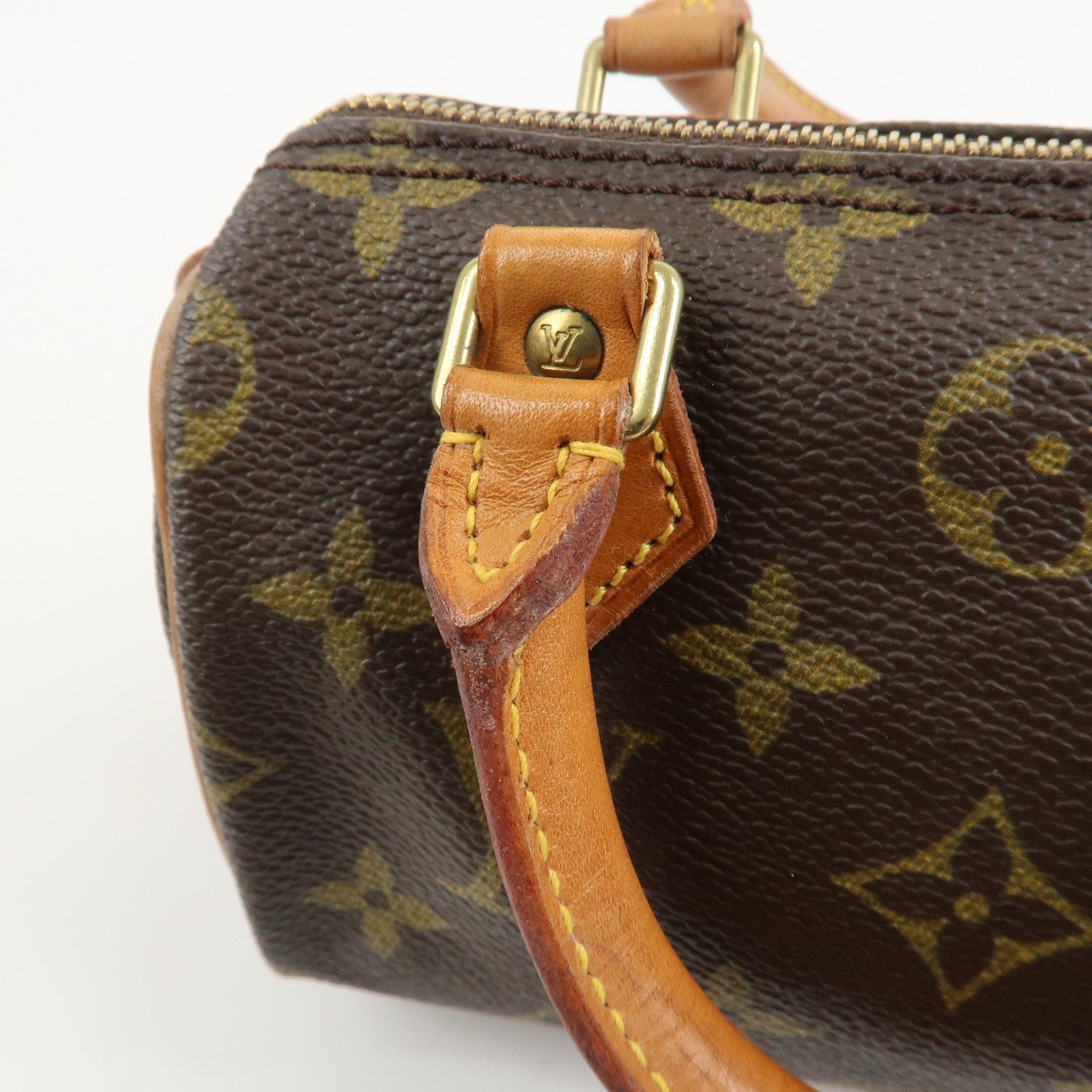 Louis Vuitton Monogram Canvas Mini Speedy Hand Bag Brown M41534 Used