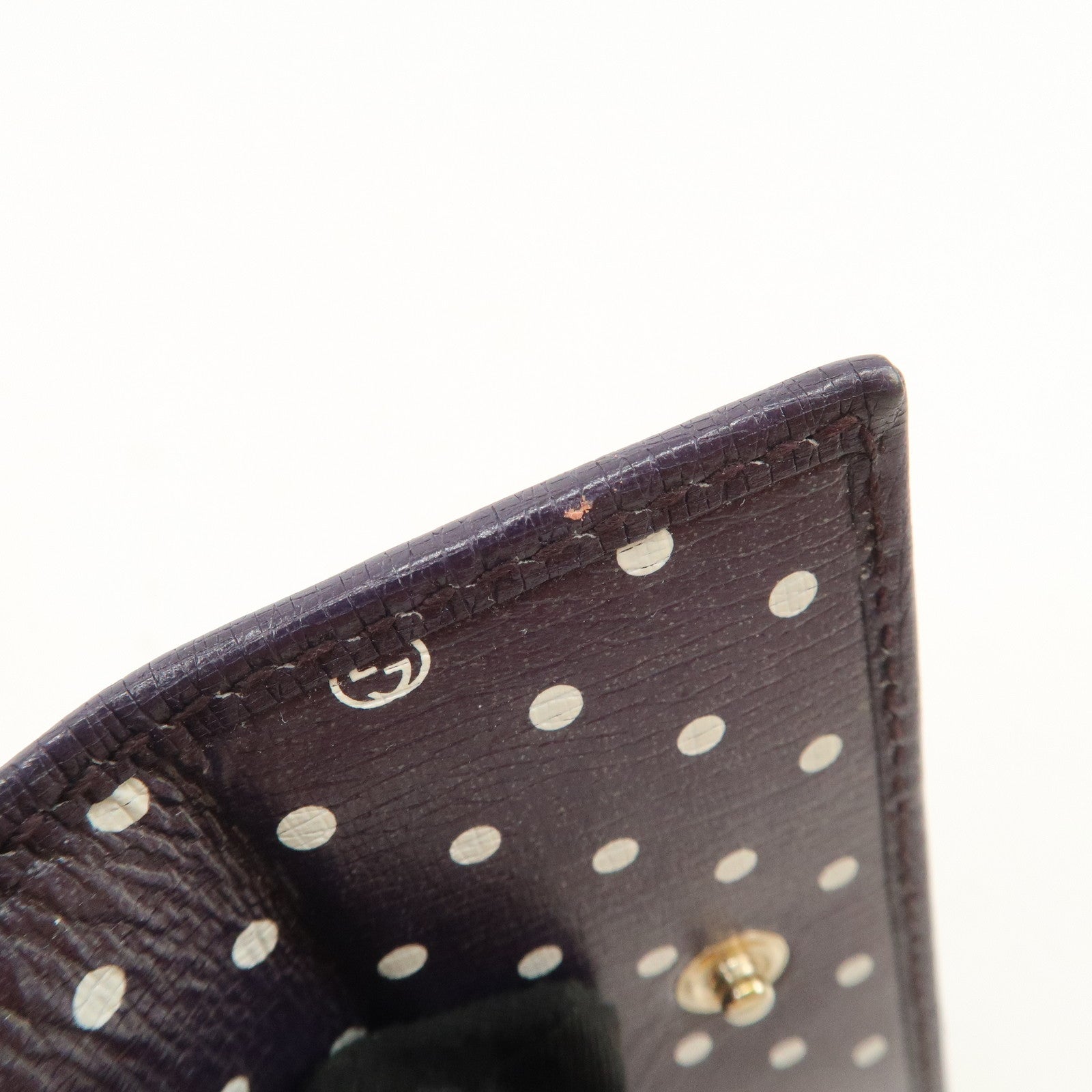 GUCCI Interlocking G Leather 6 Rings Key Case Purple 309706