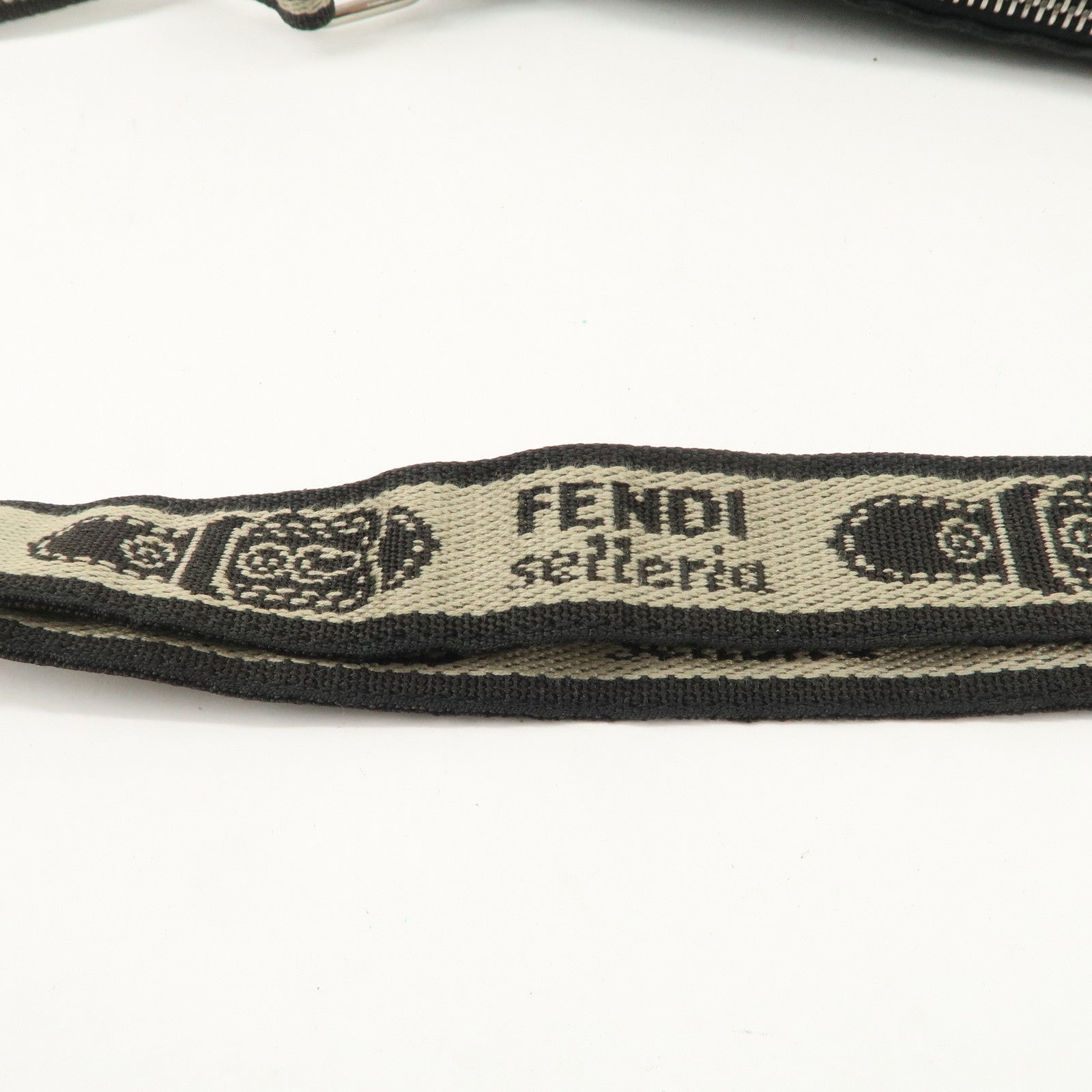 FENDI Selleria Leather Shoulder Bag Crossbody Bag Black 8BT109 Used