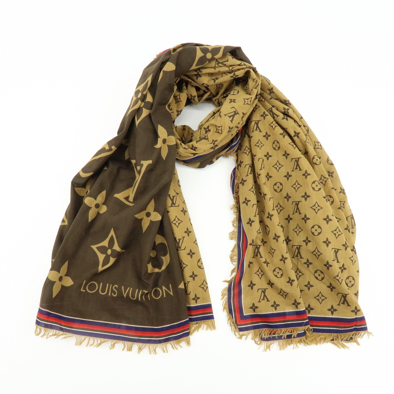 Louis Vuitton Étole Monogram Bliss 100% Cotton Scarf Brown M76366