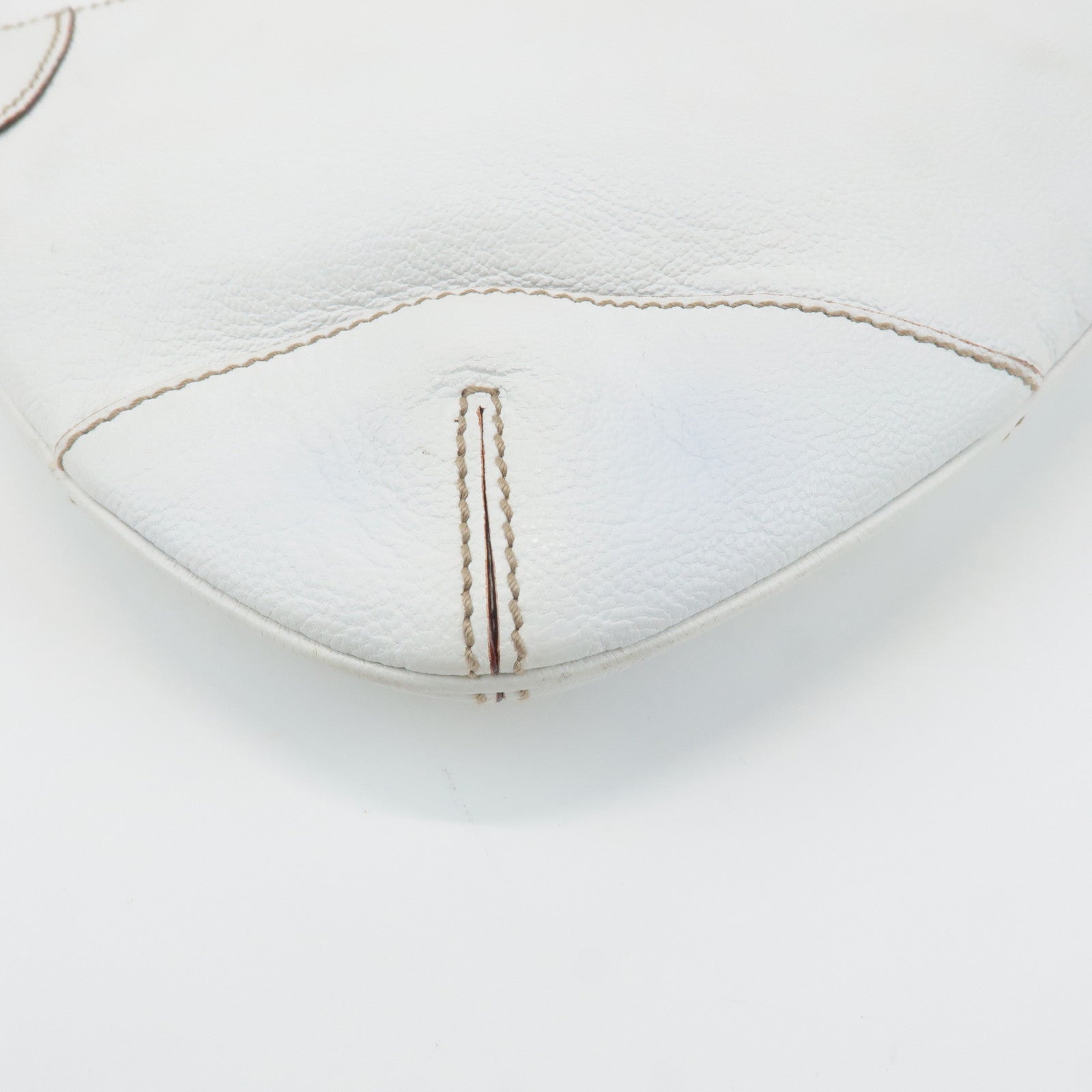 GUCCI Sherry Leather Chain Shoulder Bag Hand Bag White 153011 Used