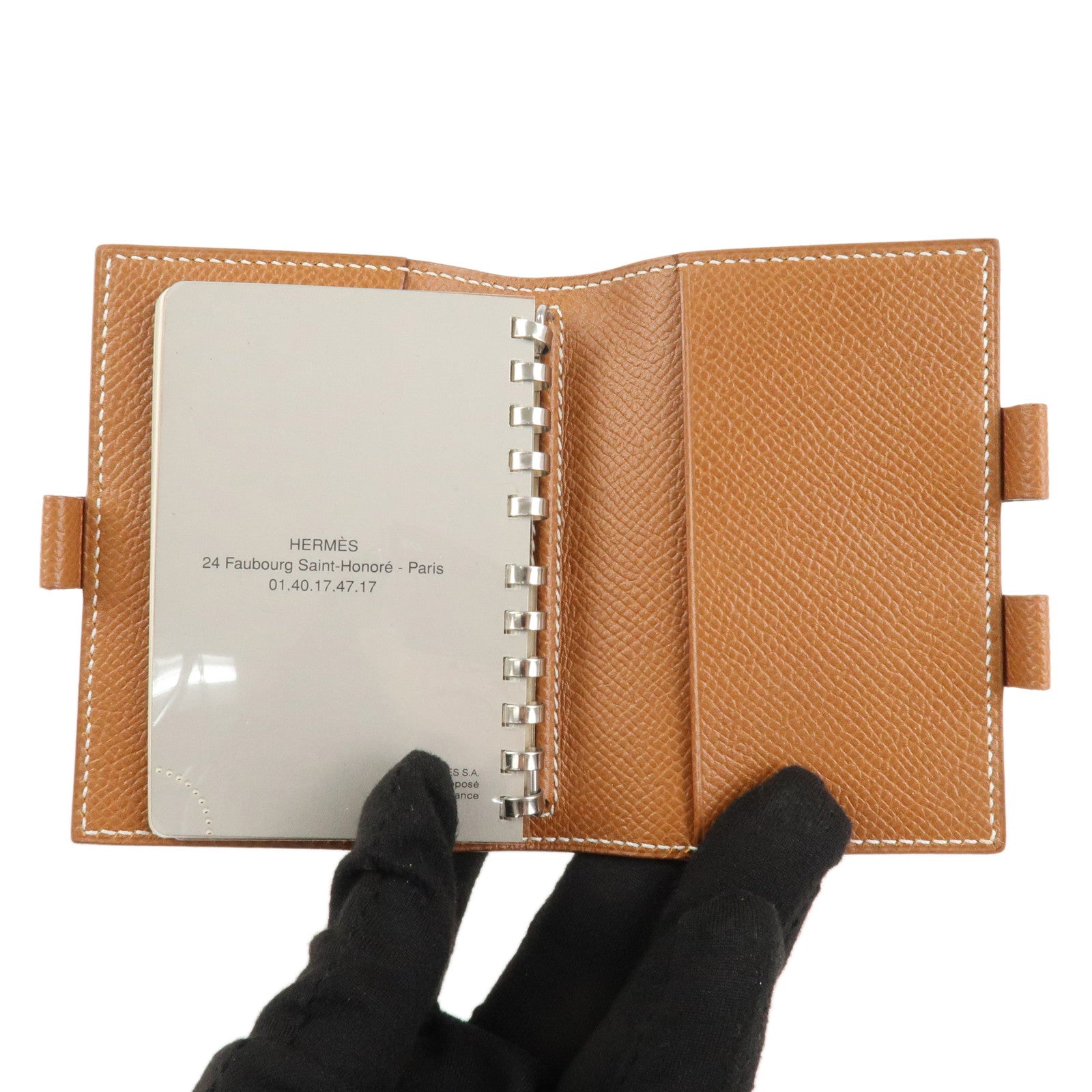 HERMES Agenda PM Epsom Leather Planner Cover Beige Used