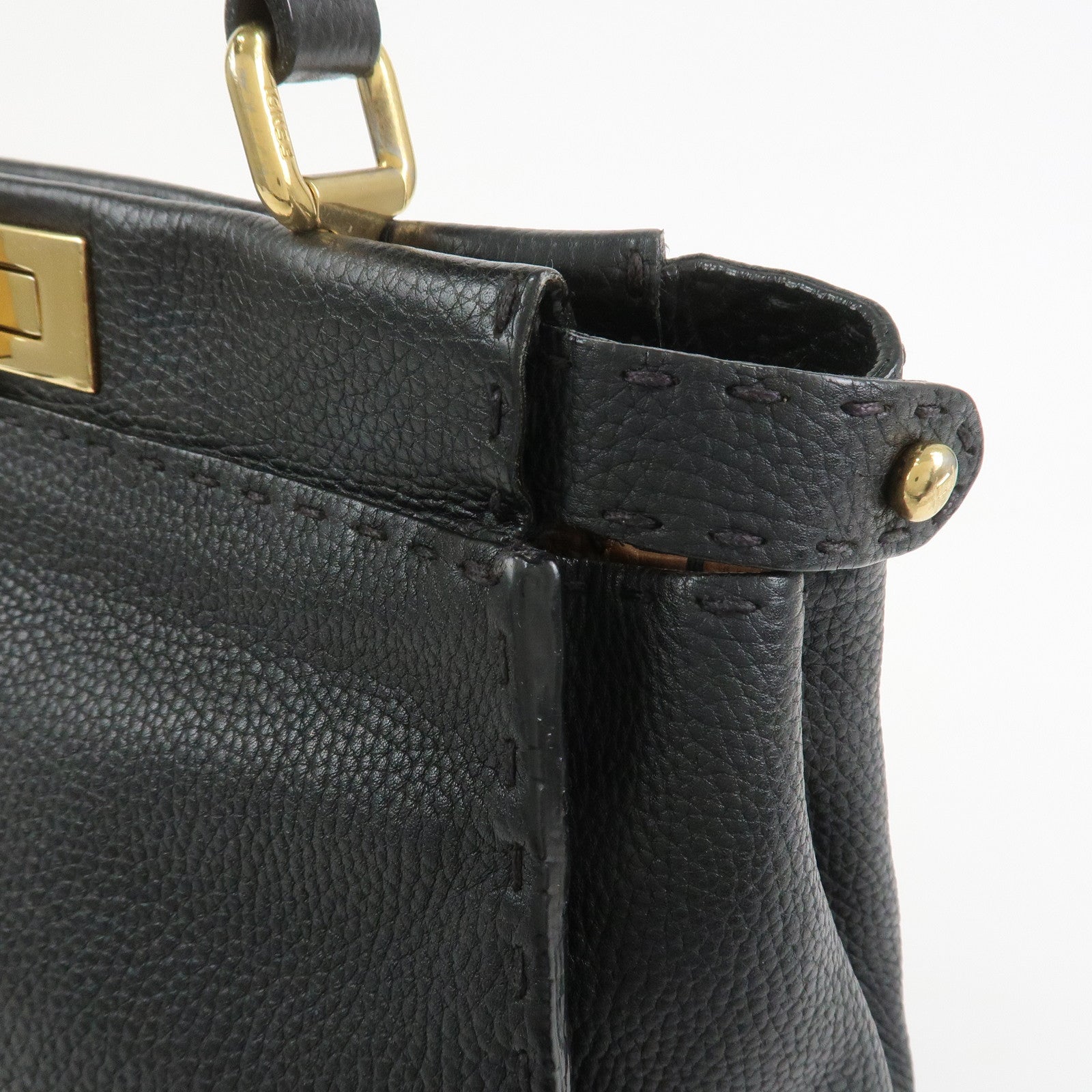 FENDI Selleria Peekaboo Leather 2Way Bag Hand Bag Shoulder Bag