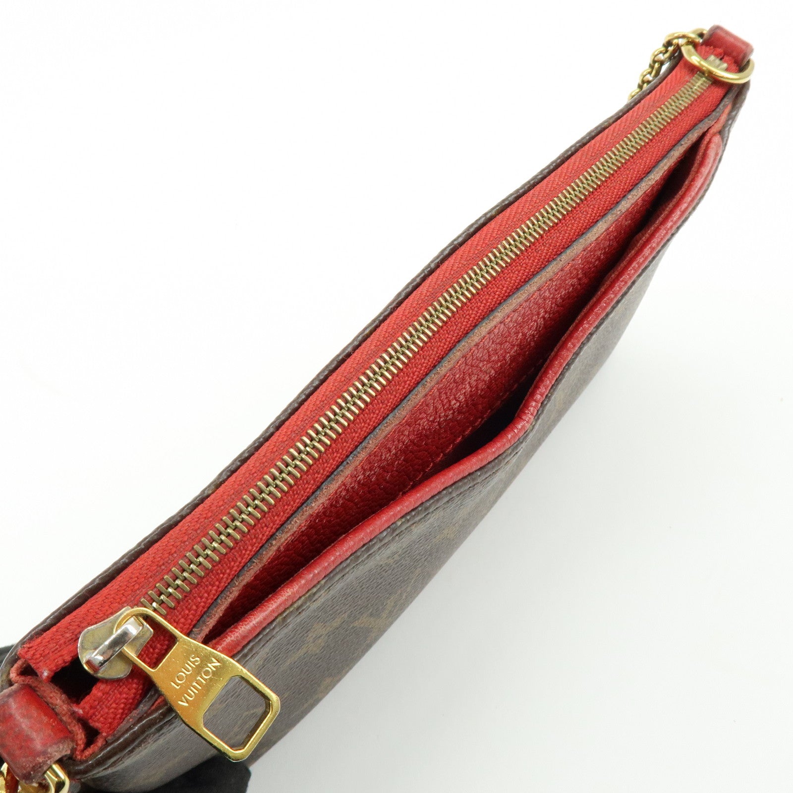 Louis Vuitton Monogram Pallas Clutch 2Way Bag Cerise M41638