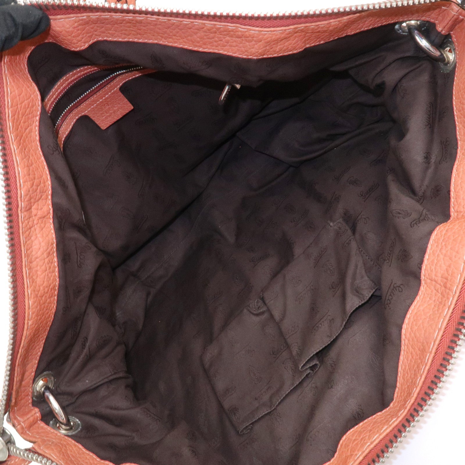 GUCCI Bamboo Leather Boston Bag Shoulder Bag Coral 232959