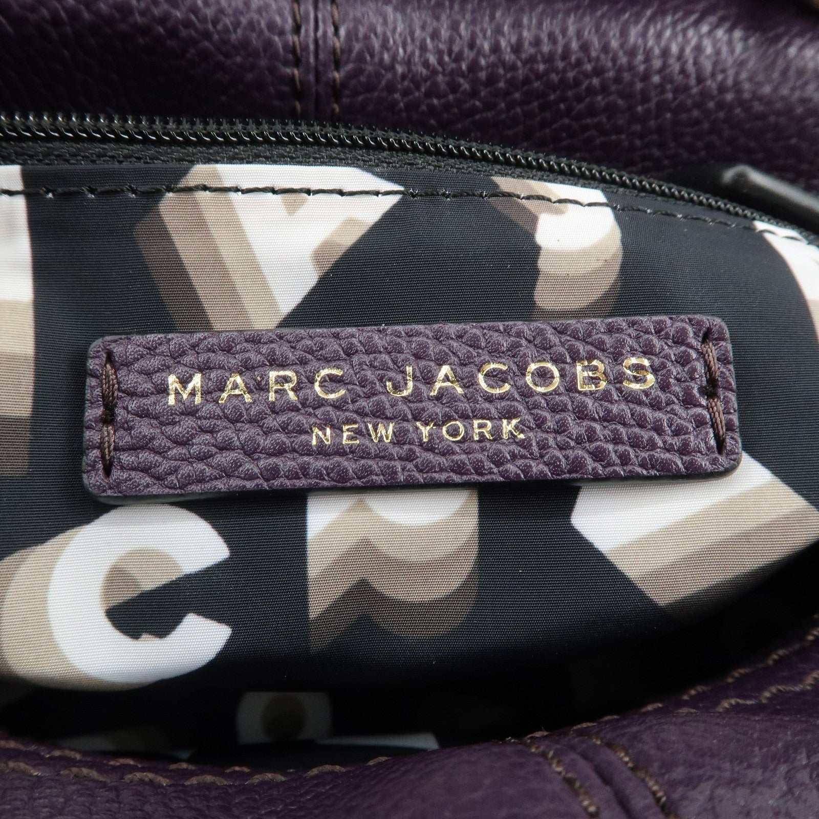 MARC JACOBS Logo Leather 2WAY Bag Hand Bag Shoulder Bag Purple