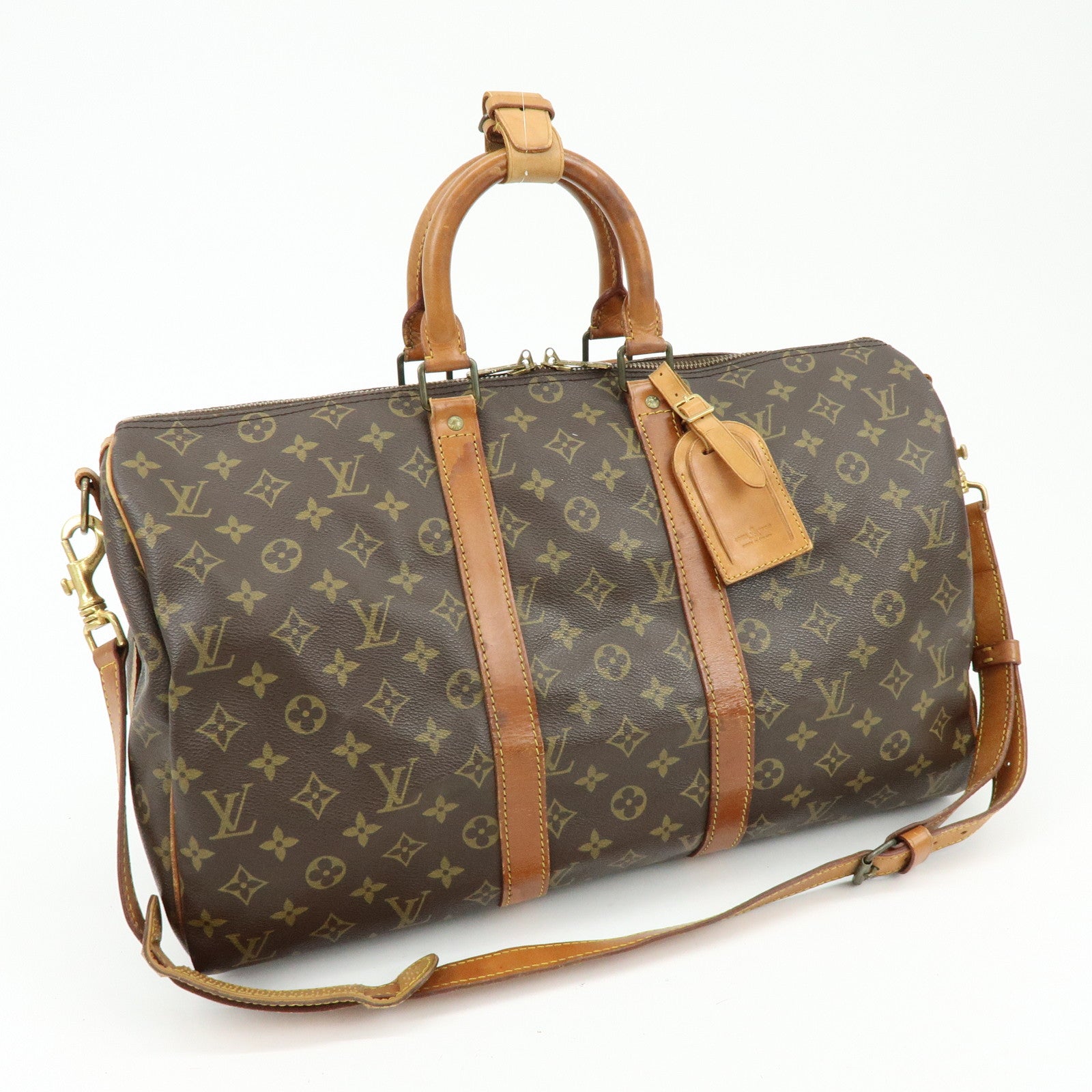 Louis Vuitton Monogram Keep All Bandouliere 45 Boston Bag M41418
