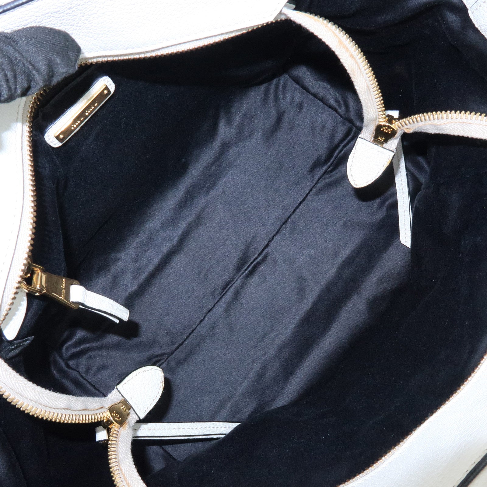 MIU MIU Madras Leather 2Way Bag Hand Bag Shoulder Bag White