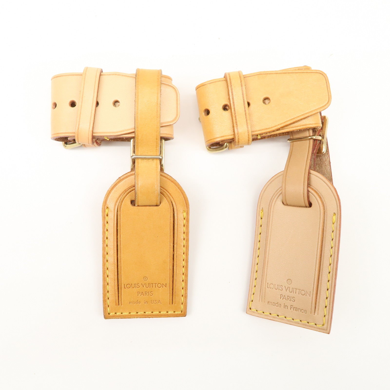 Louis Vuitton Set of 15 Nume Leather Name Tag & Poignet Natural Used