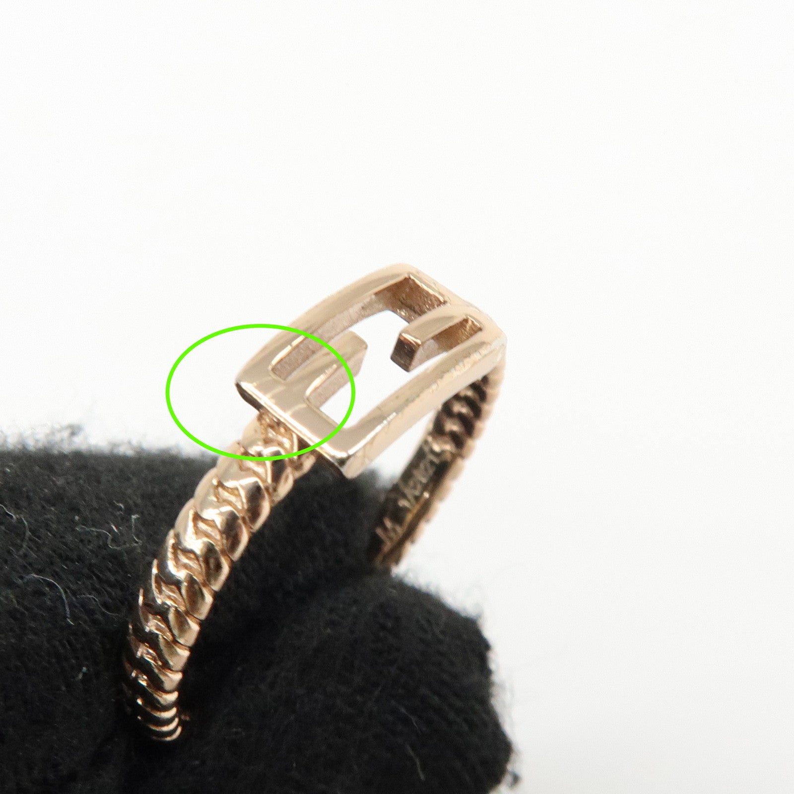 FENDI Baguette Ring M Metal Ring Gold 1A2621