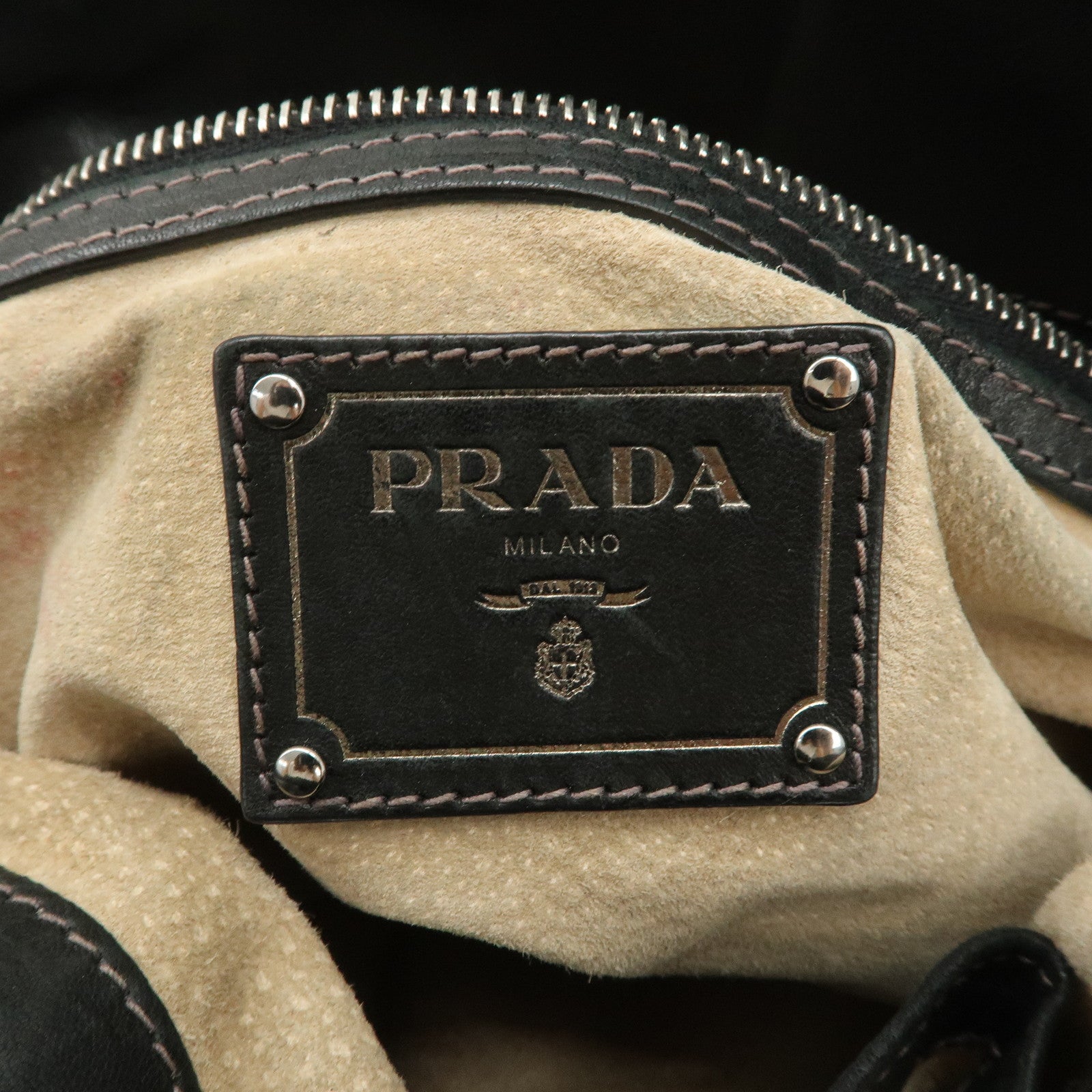 PRADA Nylon Leather 2Way Hand Shoulder Bag Black Camouflage BL0688