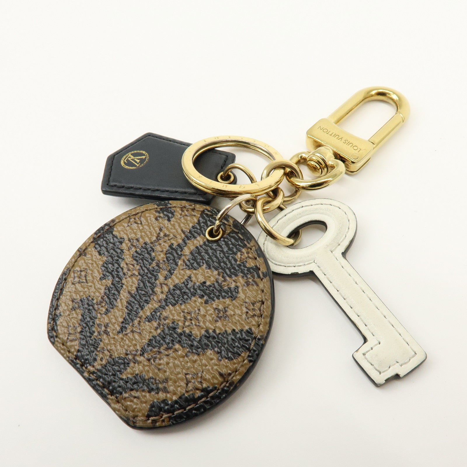 Louis Vuitton Boite Chapeau Key Holder Bag Charm Brown Gold M01367