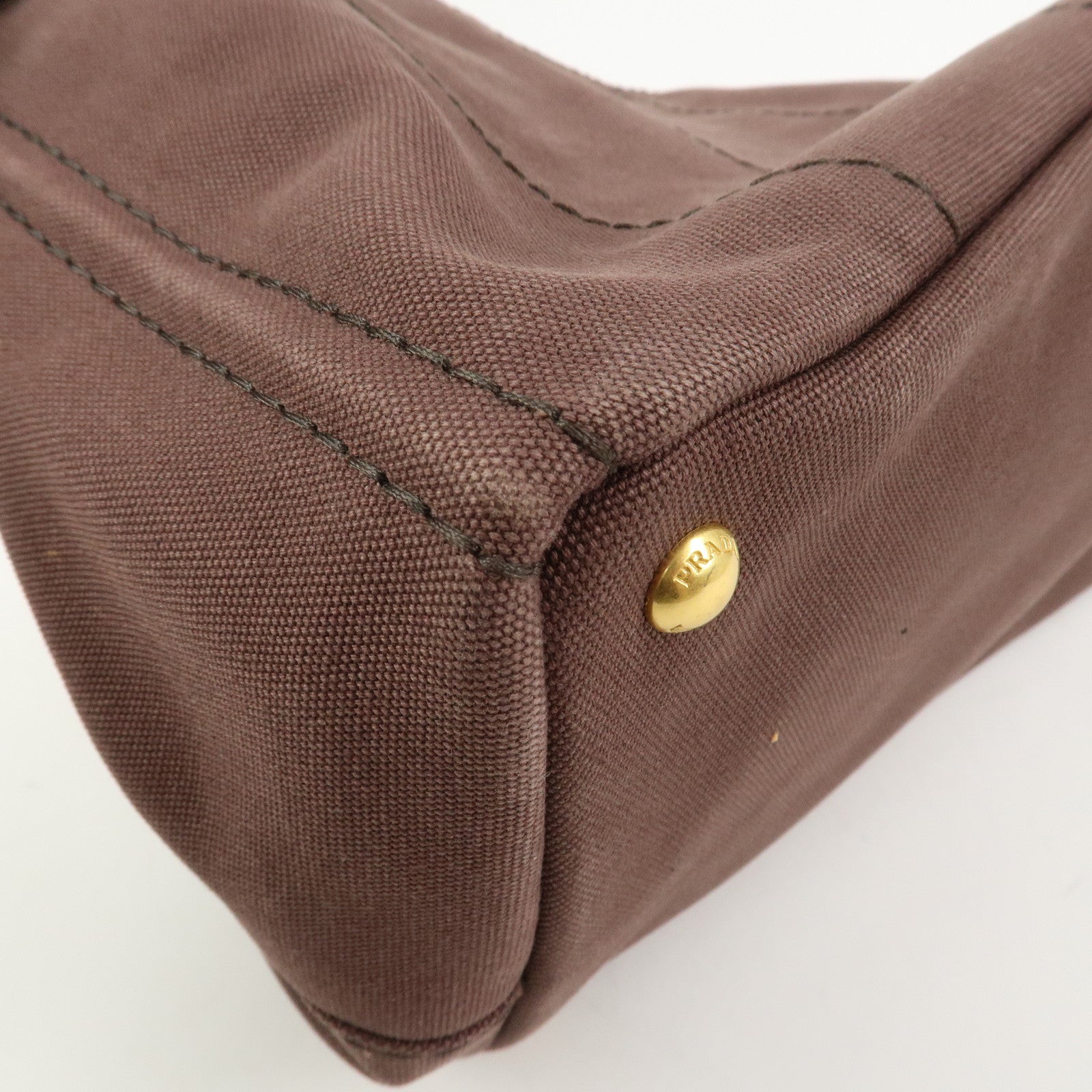 PRADA Logo Canapa Canvas 2Way Bag Hand Bag Brown BN2642