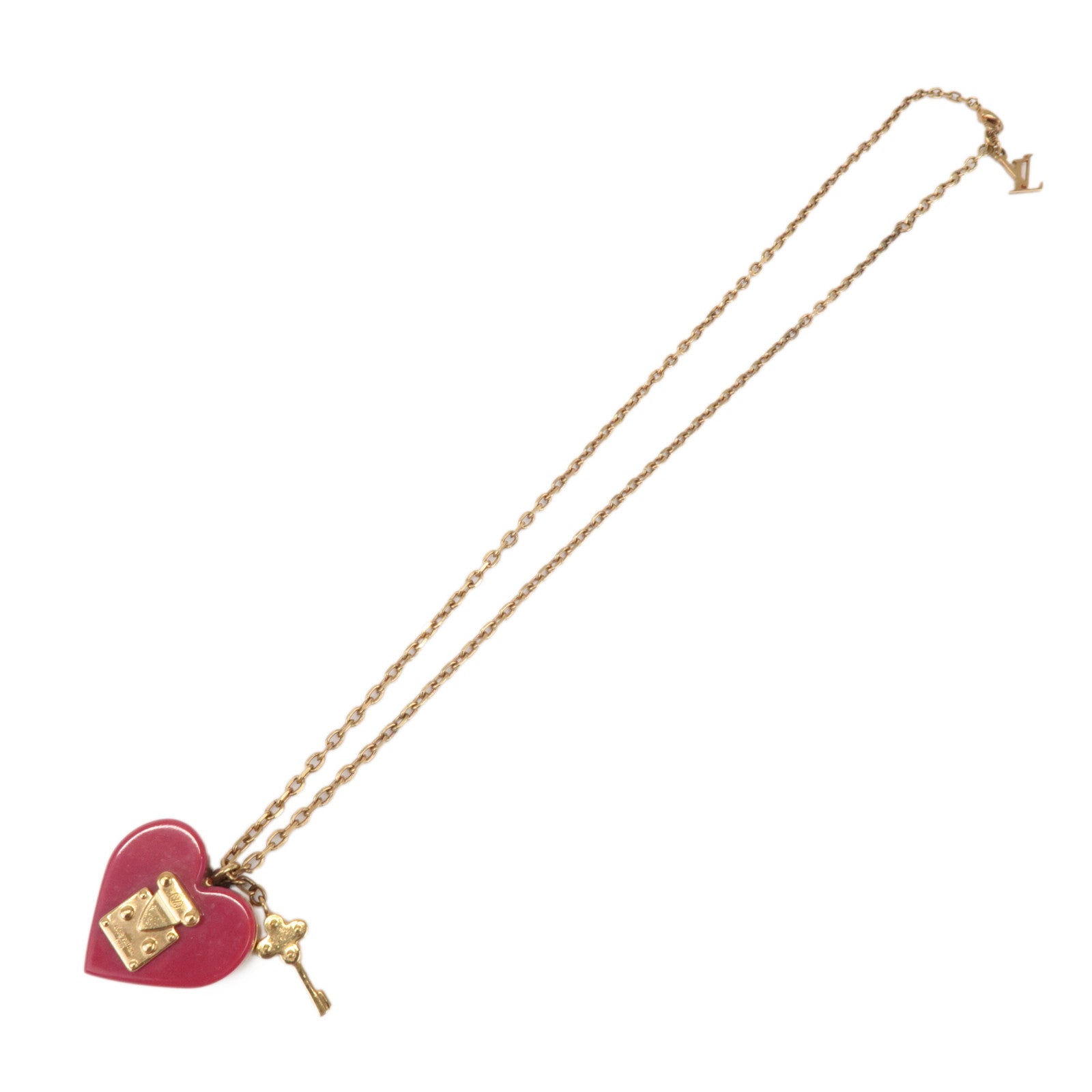 Louis Vuitton Pandentif Lock Me Necklace Metal Regsin Gold M66516