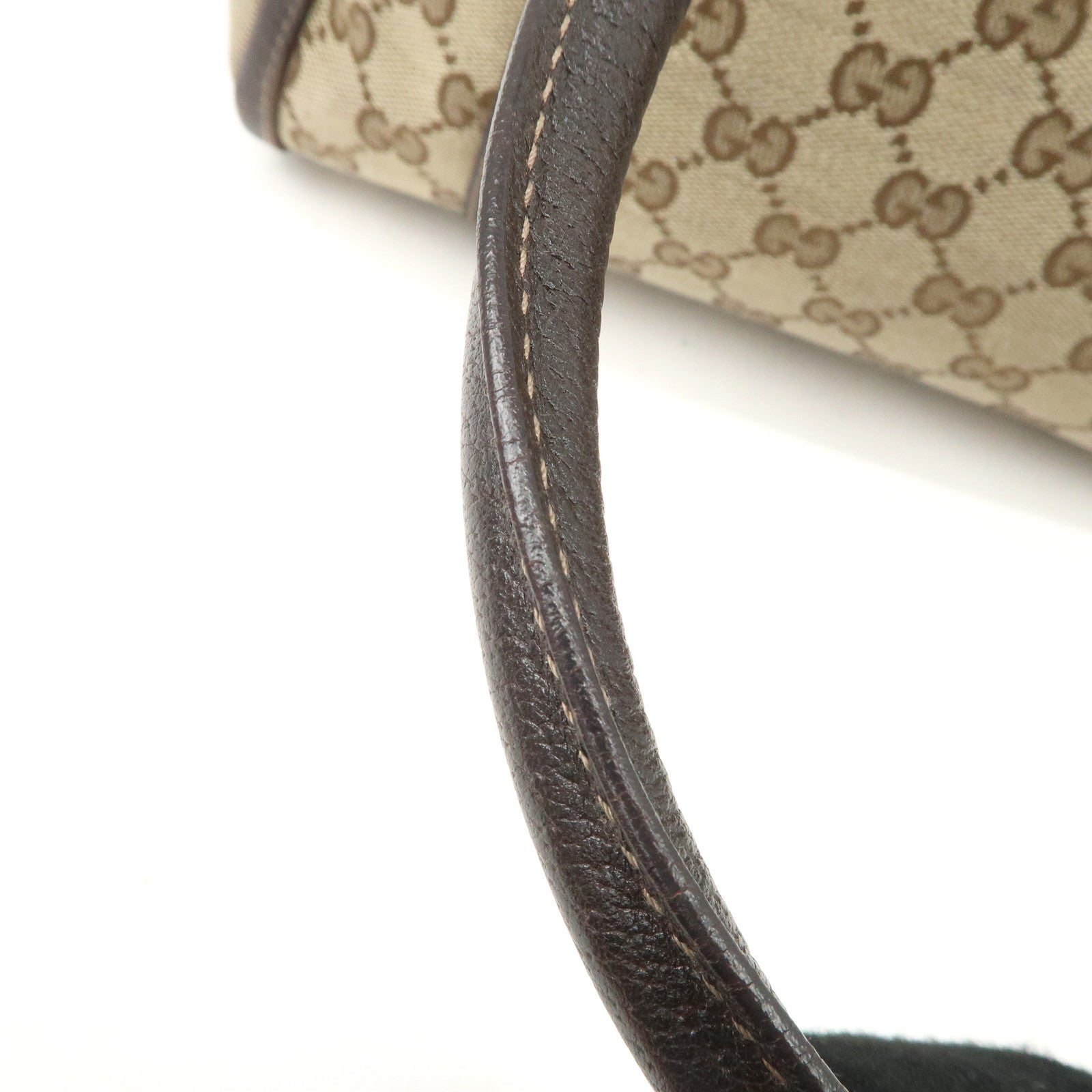 GUCCI Abbey GG Canvas Leather Mini Boston Bag Beige Brown 130942 Used