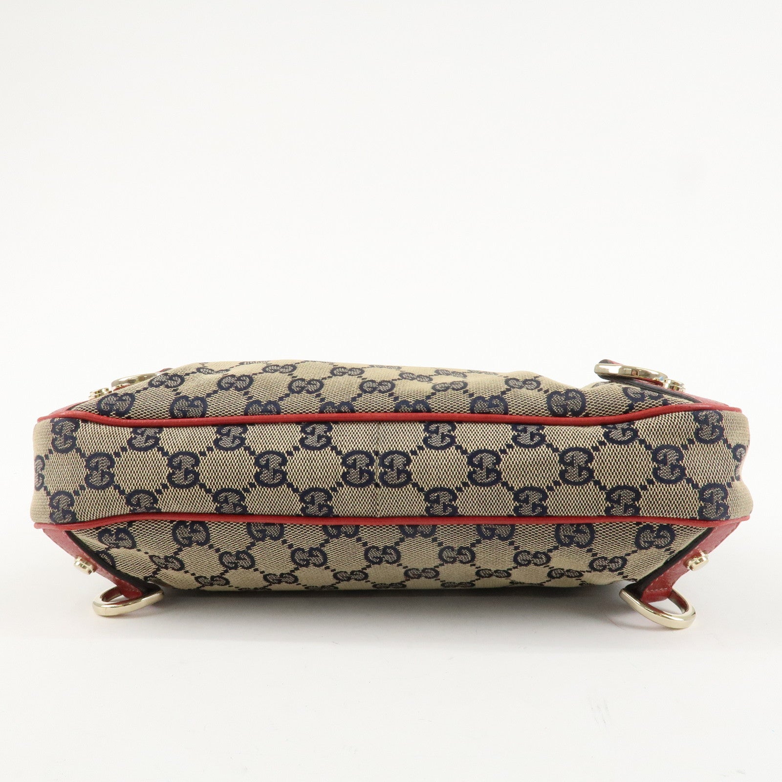 GUCCI Abbey GG Canvas Leather Shoulder Bag Hand Bag Beige Red 130738 Used