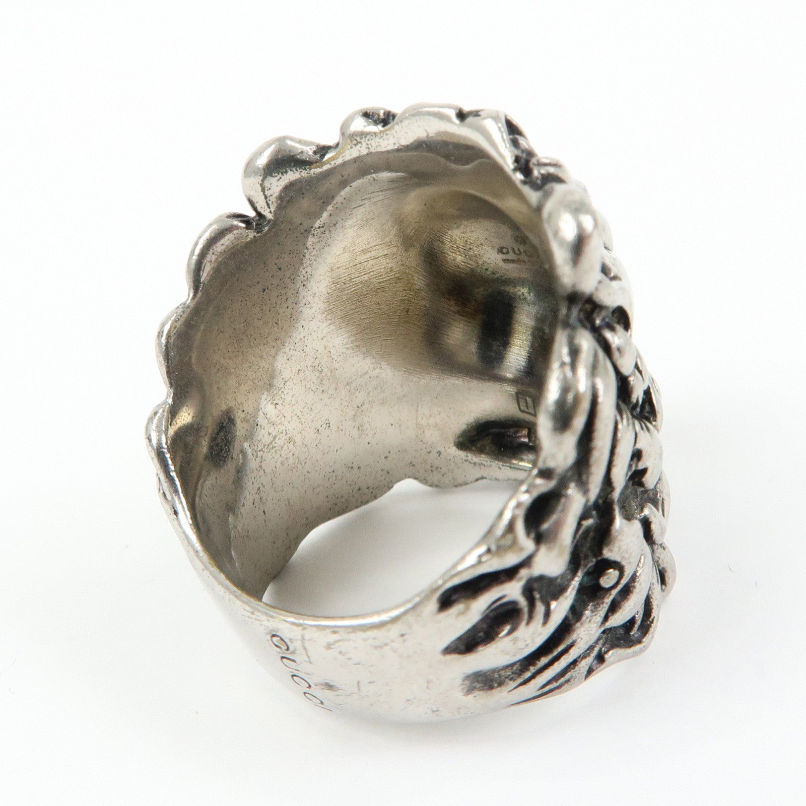 GUCCI Lion Head Metal Ring Silver #19 US9 EU58 HK19