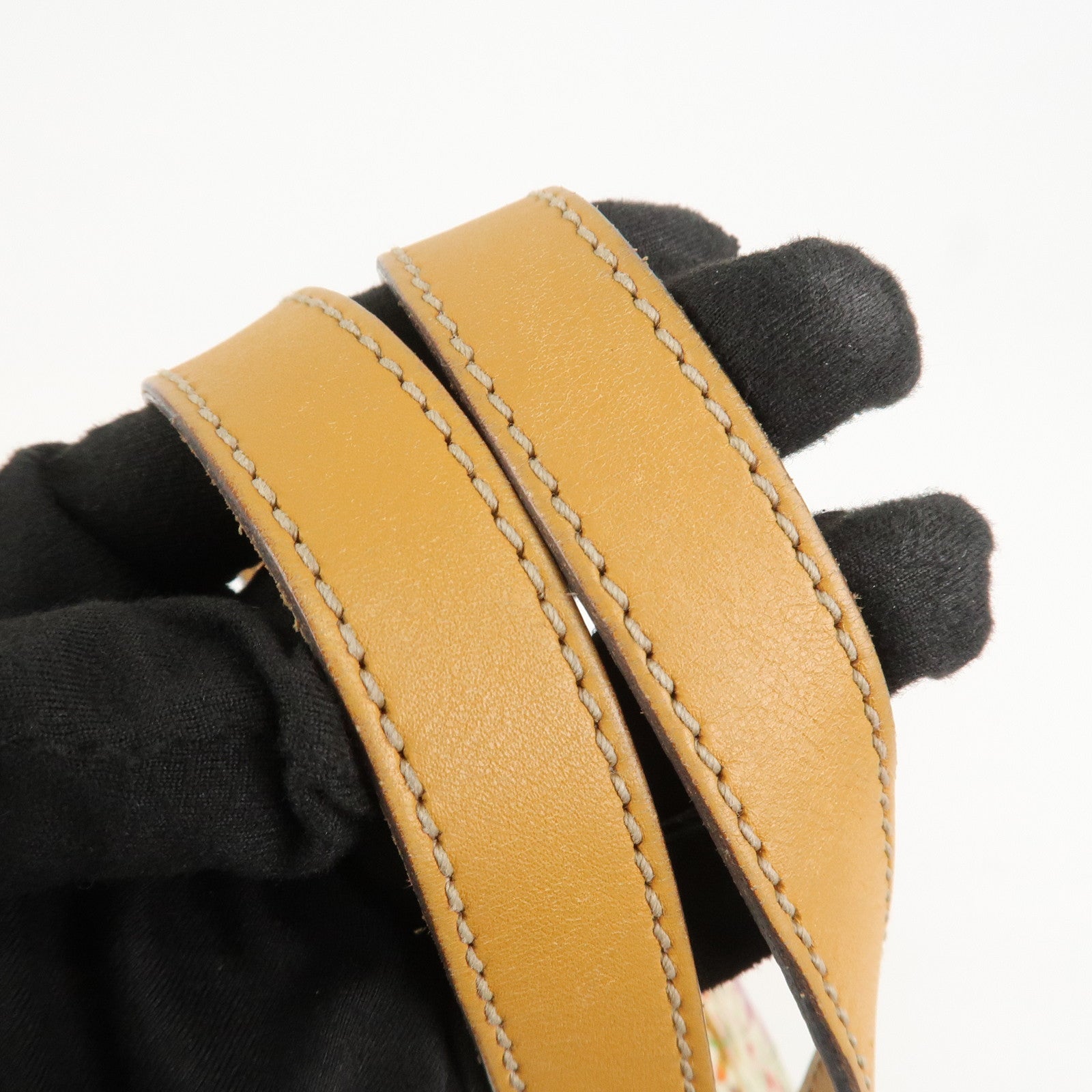 GUCCI Abbey Canvas Leather Tote Bag Shoulder Bag Flora 272399