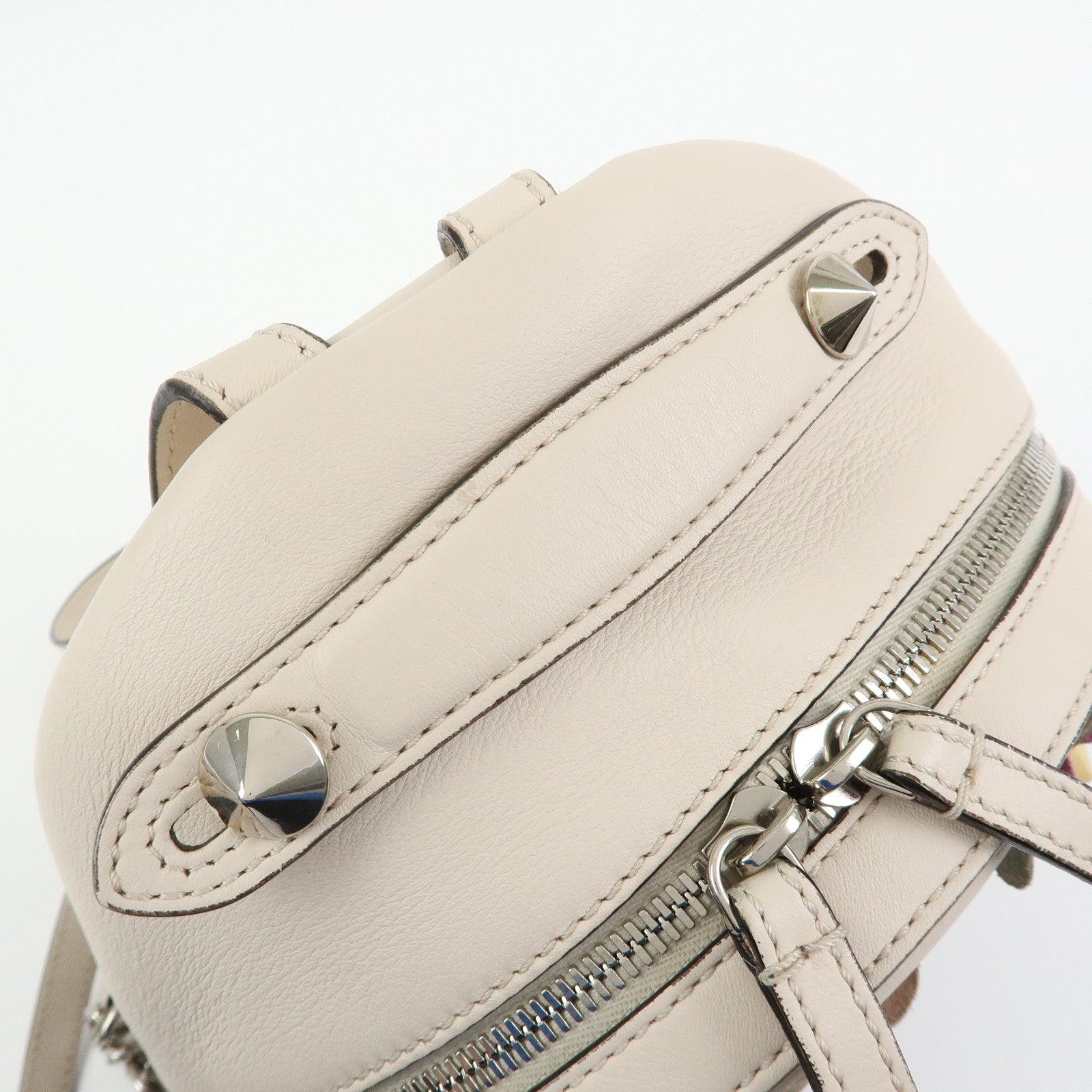 FENDI By The Way Calf Leather Flower Motif Backpack Studs 8BZ038