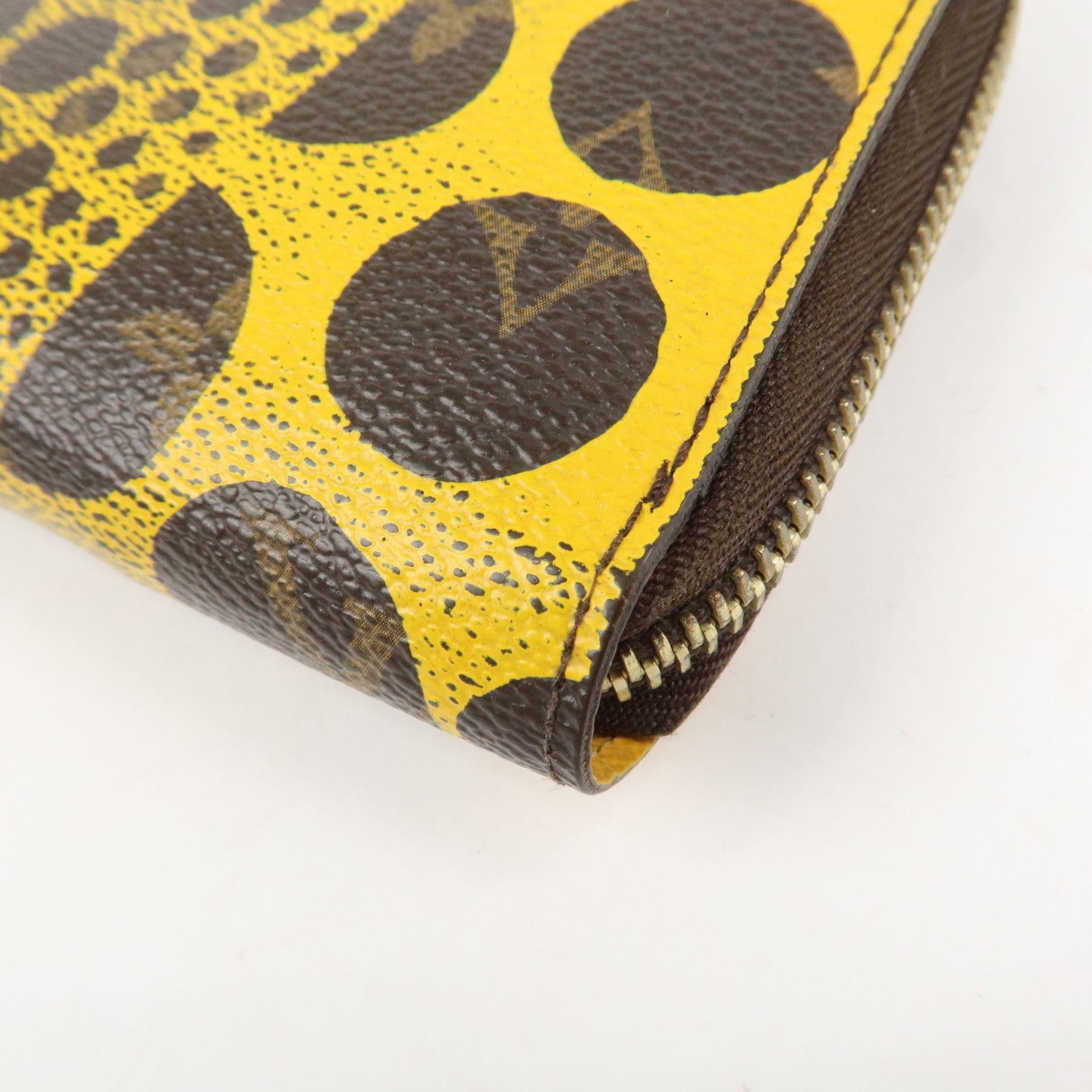 Louis Vuitton Monogram Zippy Wallet Pumpkin Dots Jaune M60449 Used