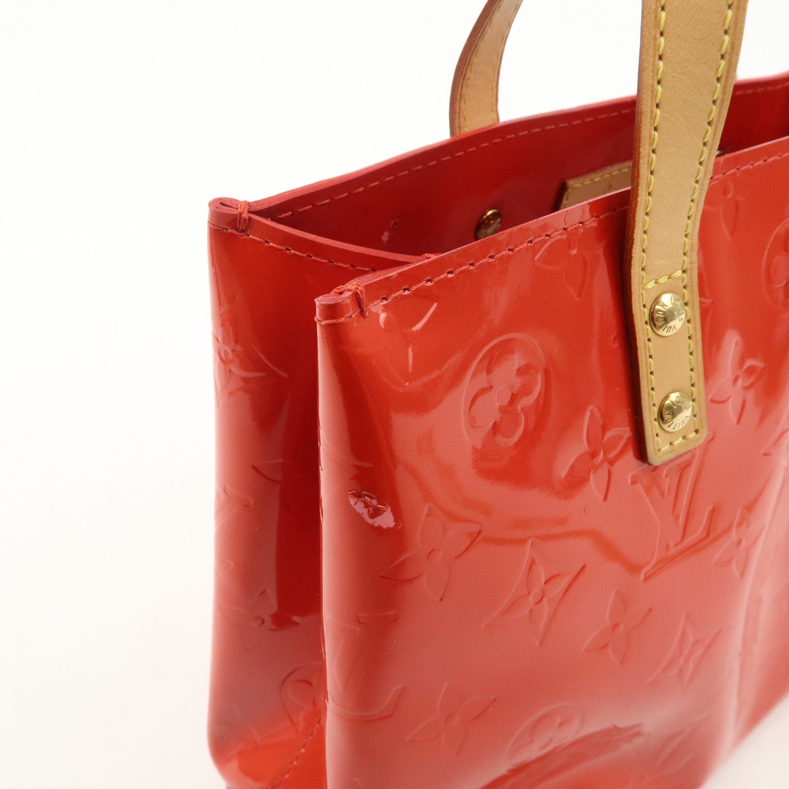 Louis Vuitton Monogram Vernis Lead PM Hand Bag Rouge M91088 Used