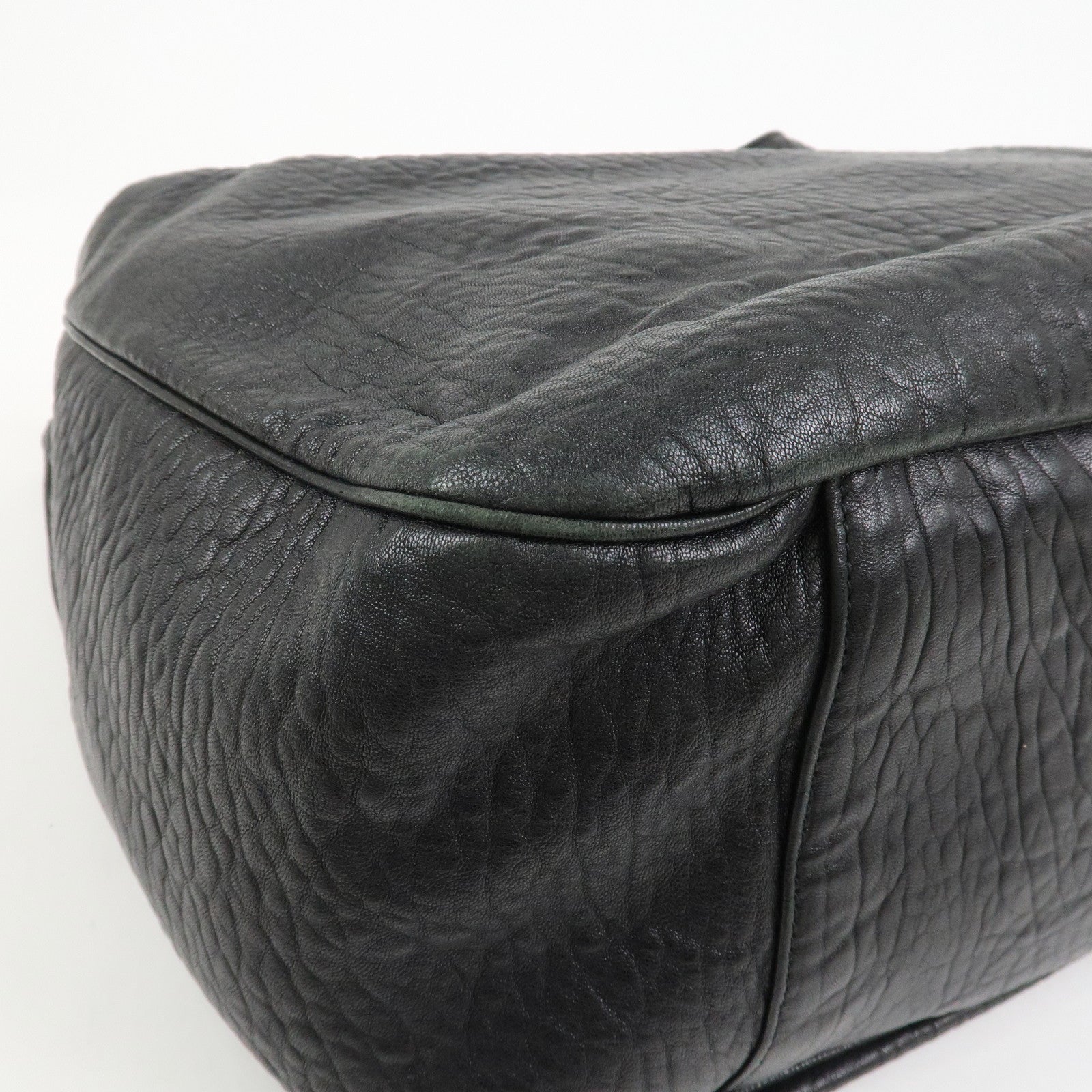 SAINT LAURENT PARIS Leather Shoulder Bag Hand Bag Black 228840