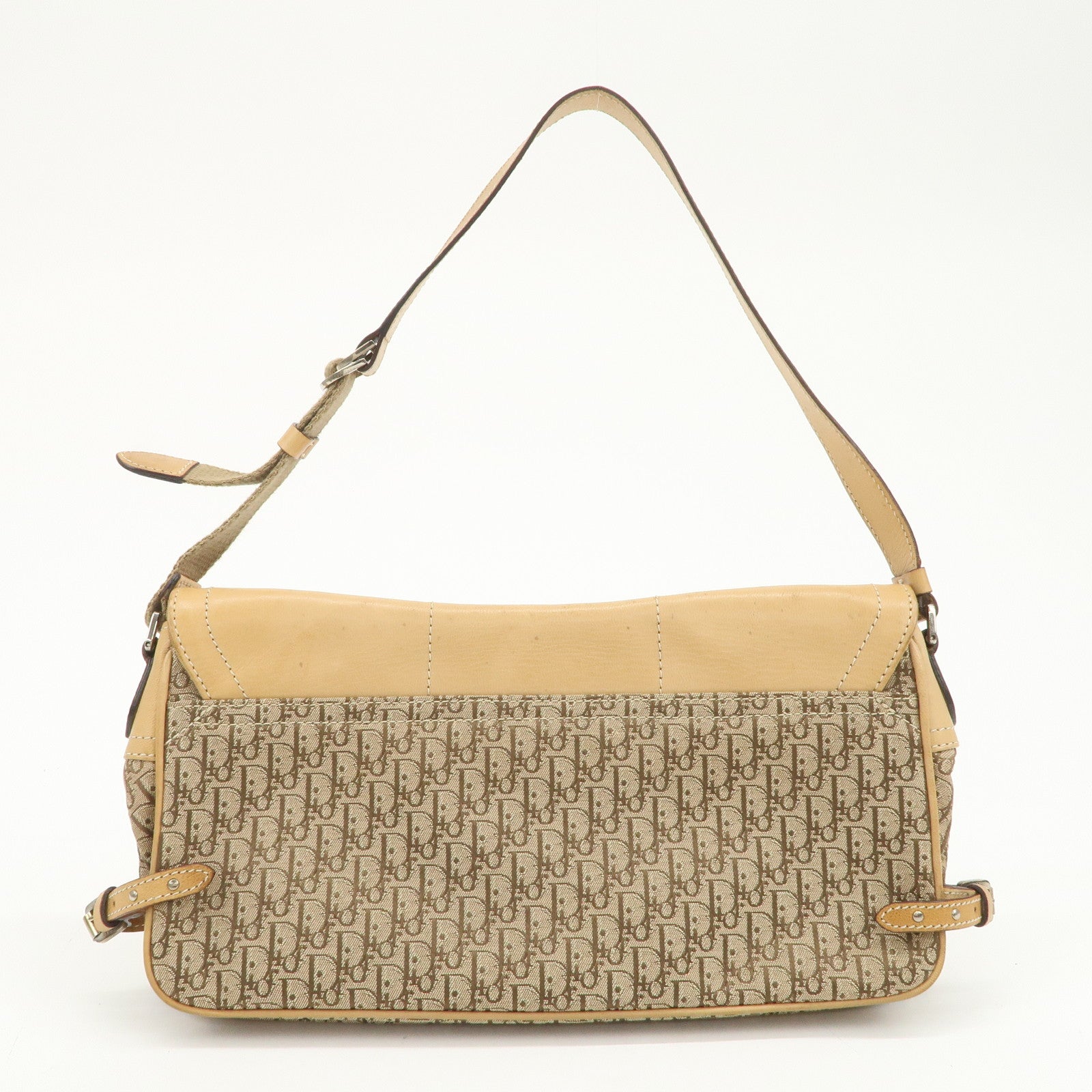 Christian Dior Trotter Street Chic Canvas Leather Shoulder Bag