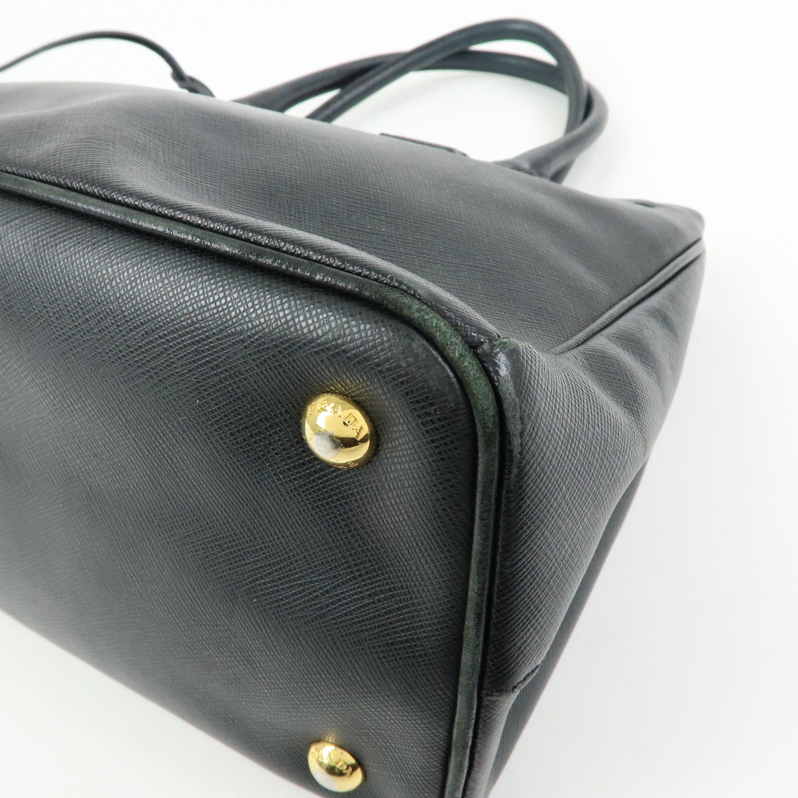 PRADA Triangle Logo Galleria Saffiano Leather 2Way Bag Black 1BA274
