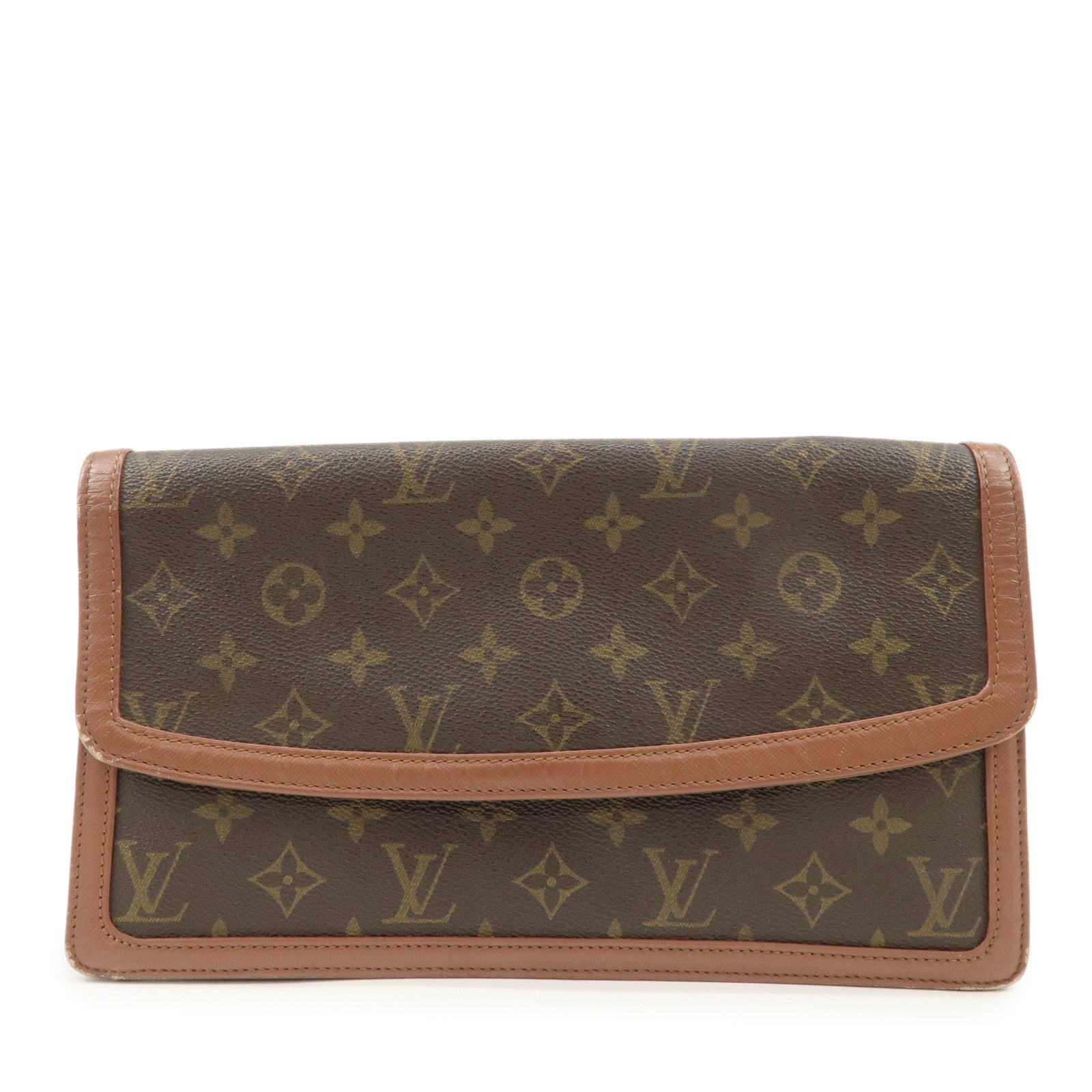Louis Vuitton Monogram Pochette Damme PM Clutch Bag Brown M51812