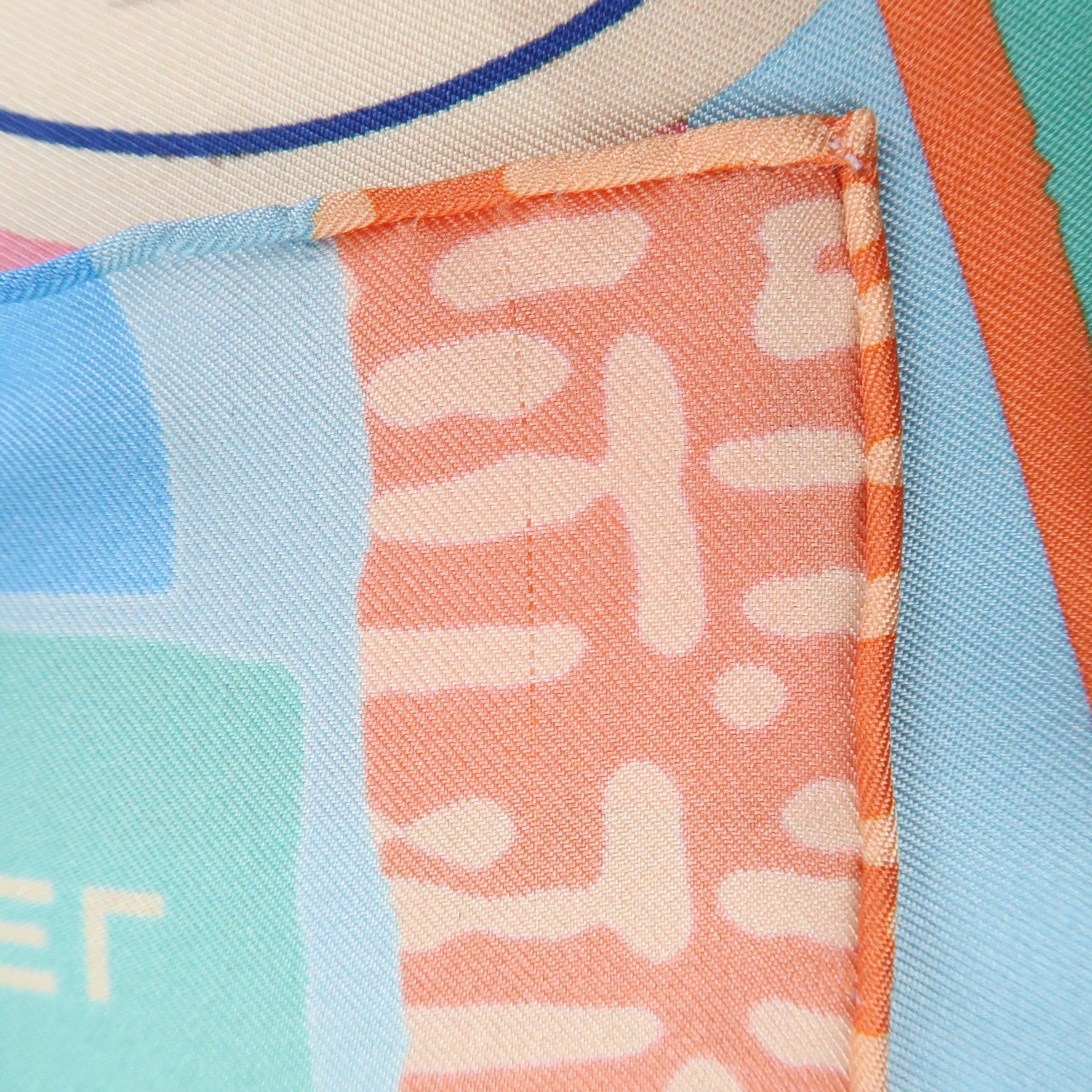 CHANEL COCO Mark Silk 100% Scarf Multi Color Used