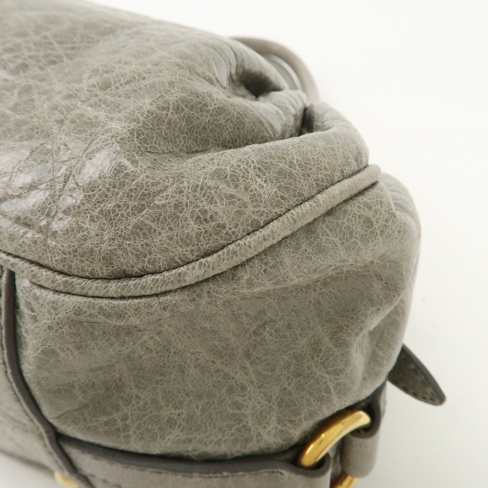 MIU MIU Nappa Leather Hand Bag Emerald Green Used