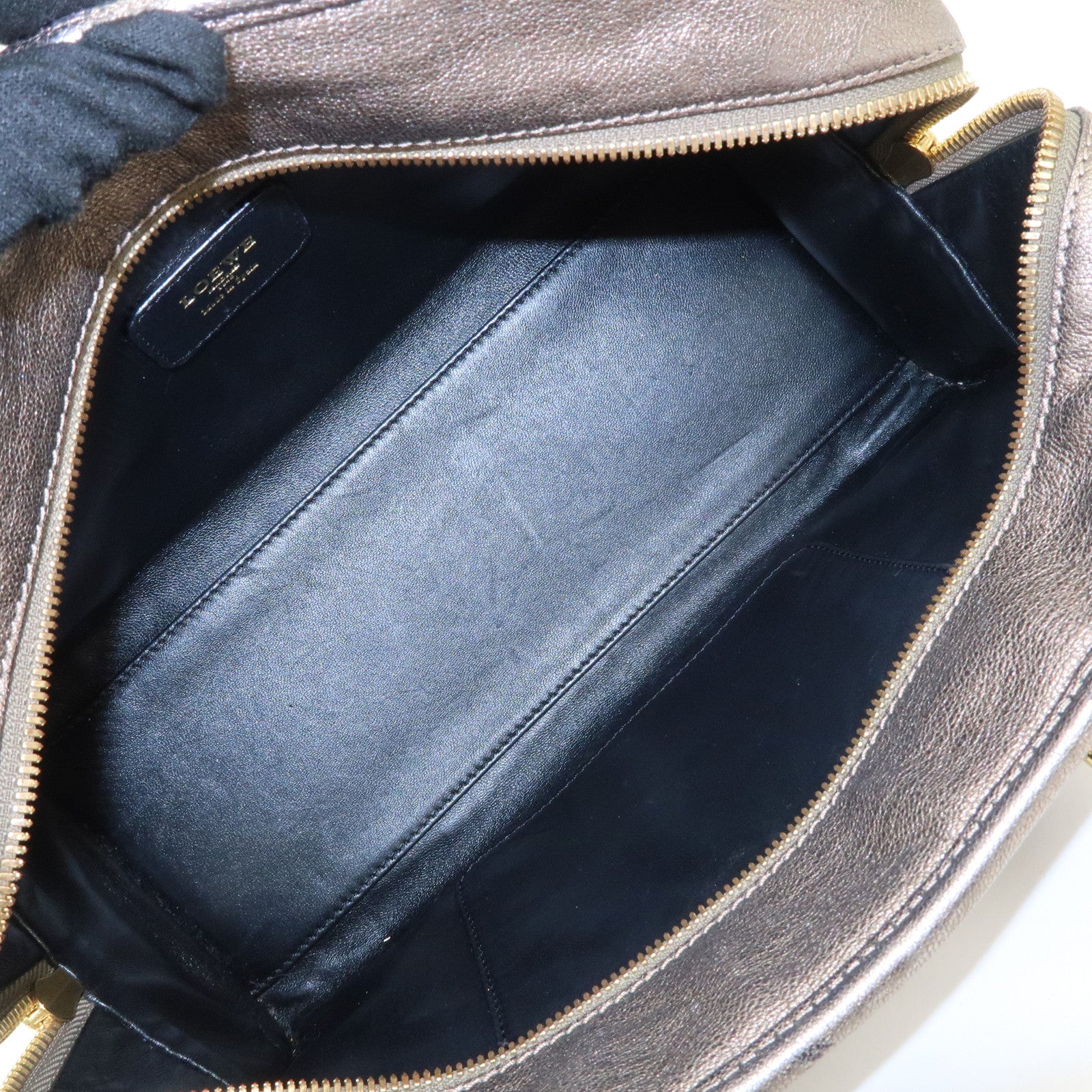 LOEWE Anagram Leather Amazona 28 Hand Bag Champagne gold Used