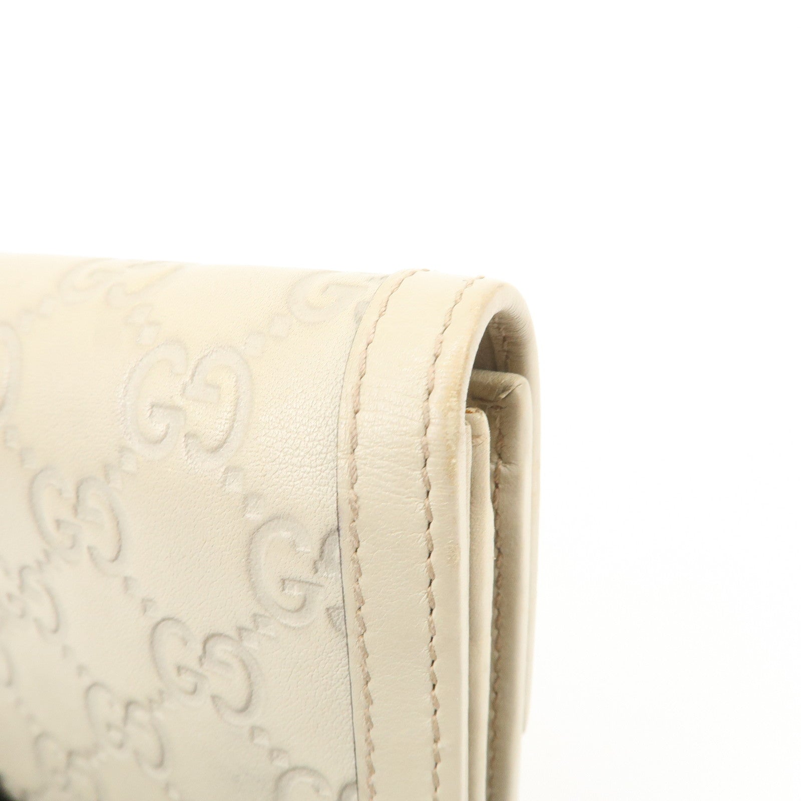 GUCCI Interlocking G Guccissima Leather Bi-fold Long Wallet 232431 Used