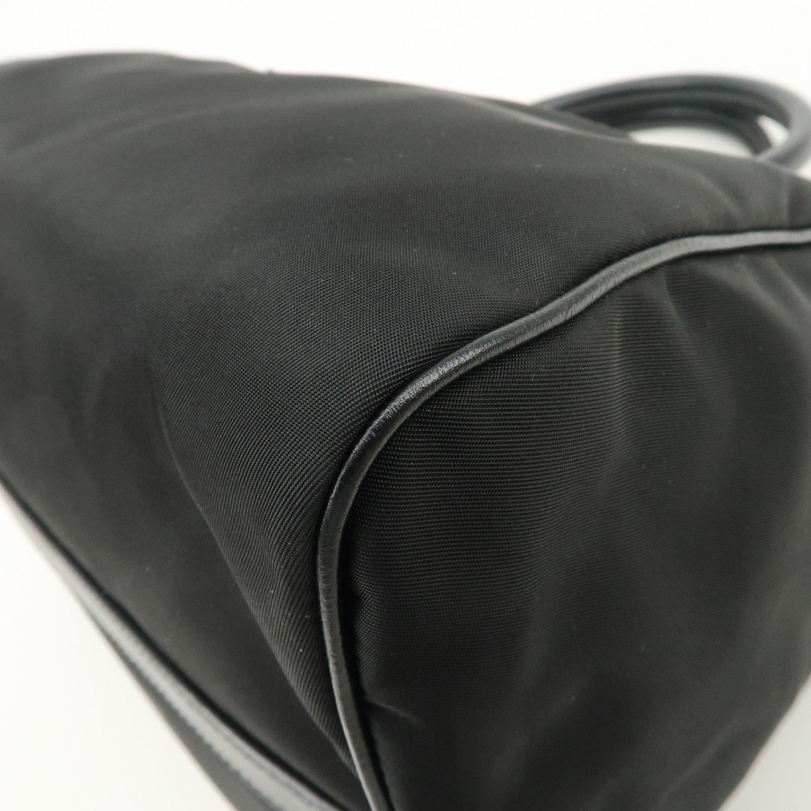 PRADA Nylon Leather 2Way Bag Hand Bag Shoulder Bag Black 1BA104