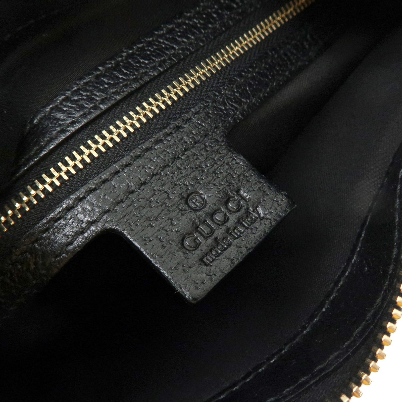 GUCCI Horsebit GG Canvas Leather Shoulder Bag Black 145826