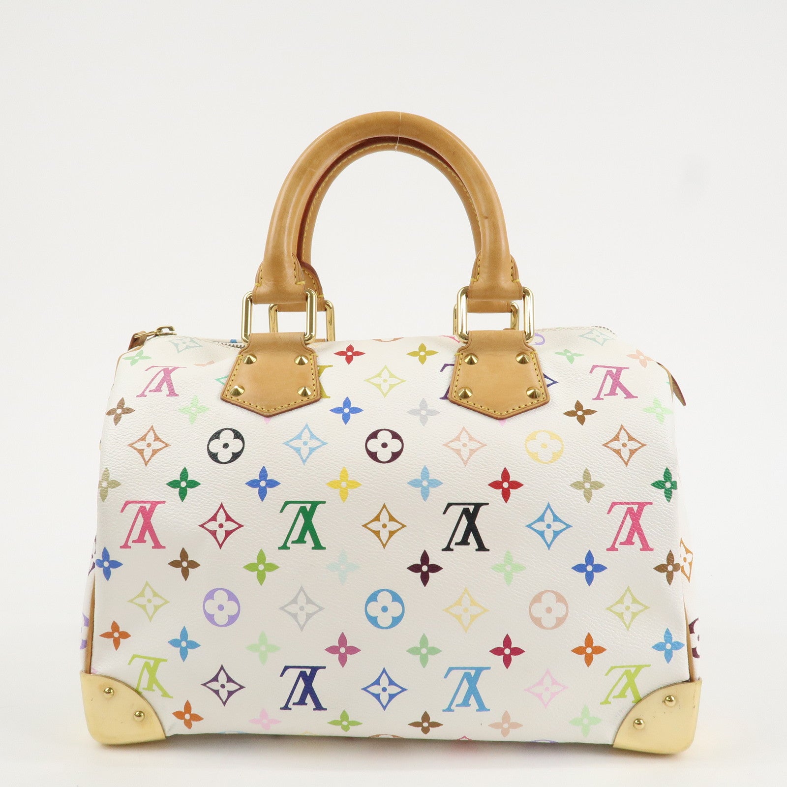 Louis Vuitton Monogram Multicolor Speedy 30 Hand Bag Blanc M92643 Used
