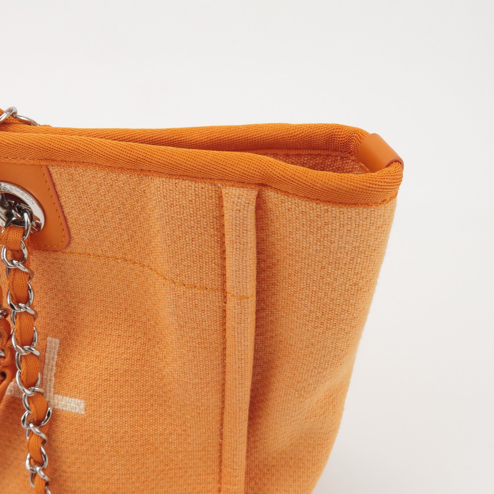 CHANEL Deauville MM Straw Leather Tote Bag Shoulder Bag A67001