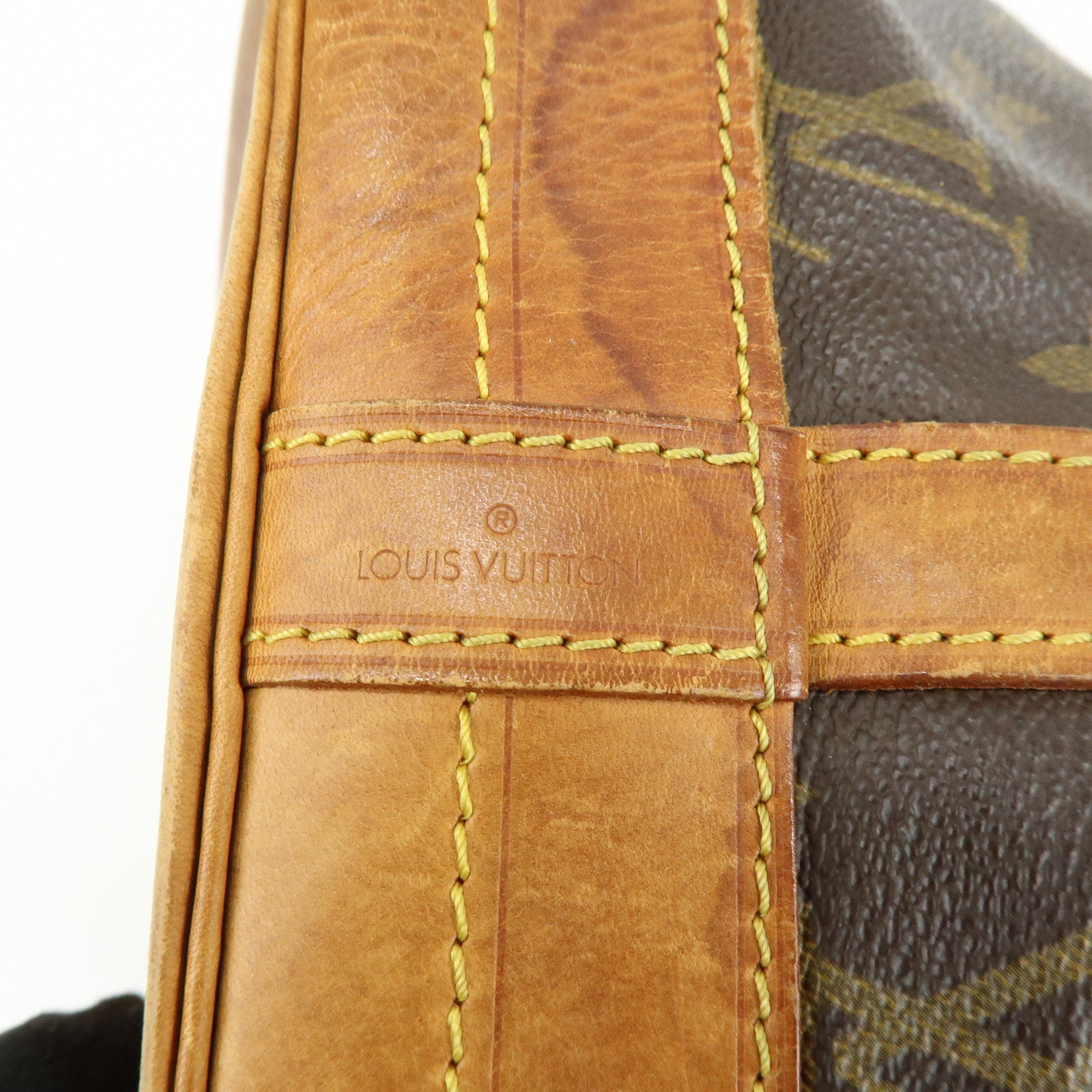 Louis Vuitton Monogram Noe Canvas Leather Shoulder Bag Brown M42224