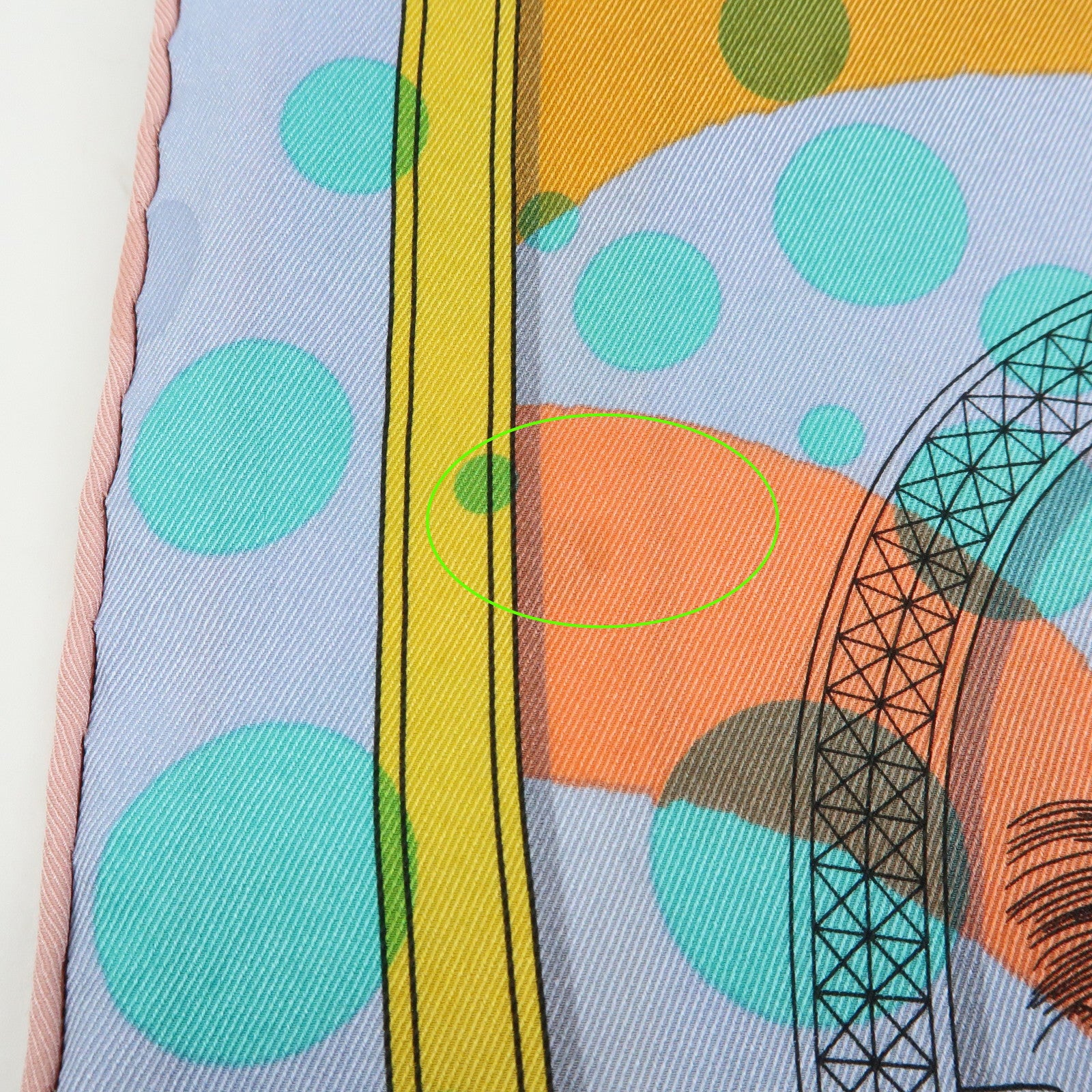 HERMES Carre 70 Silk 100% Scarf Tres Grand Apparat Blue Yellow