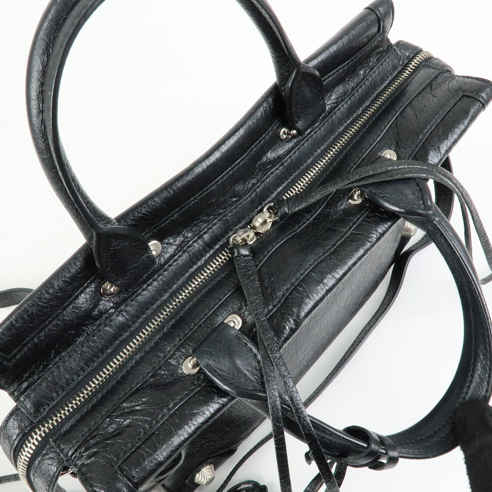 BALENCIAGA Padlock All Afternoon Mute City 2Way Bag Black 443698