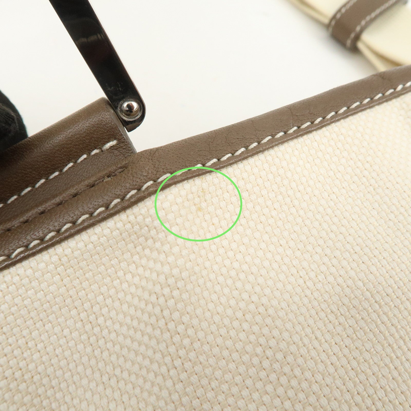 LOEWE Anagram Canvas Leather Shoulder Bag Crossbody Bag Beige