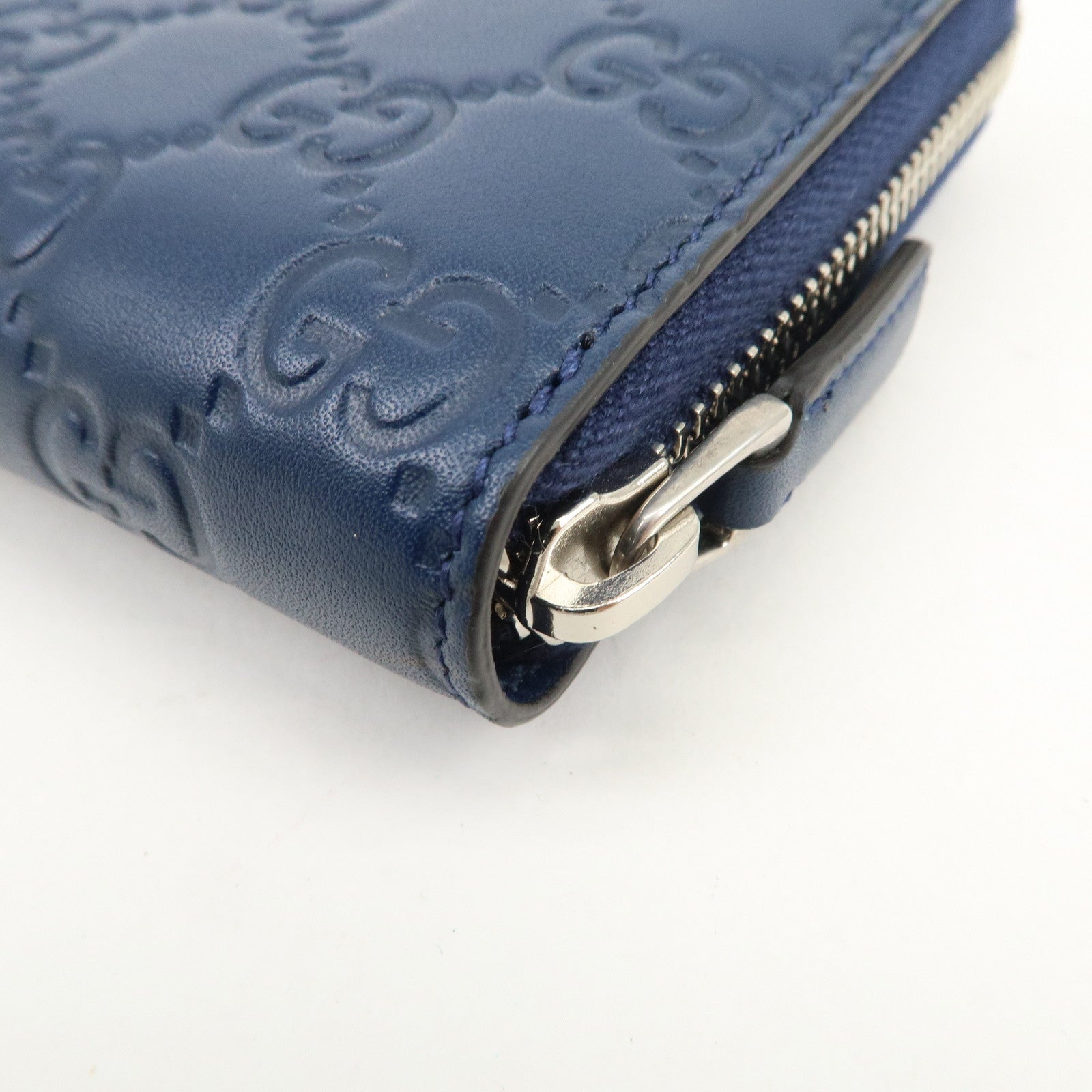 GUCCI Guccissima Leather Round Zippy Long Wallet NY Yankees 547791