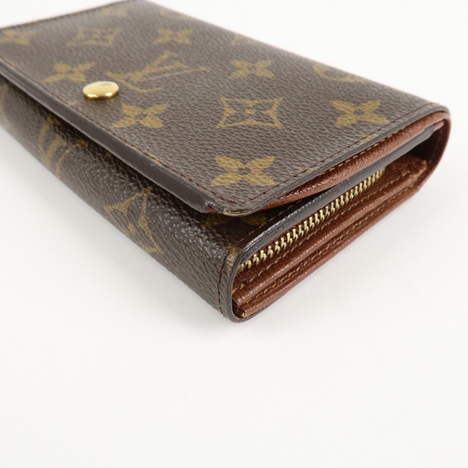 Louis Vuitton Monogram Porte Monnaie Zip Bifold Wallet M61735 Used