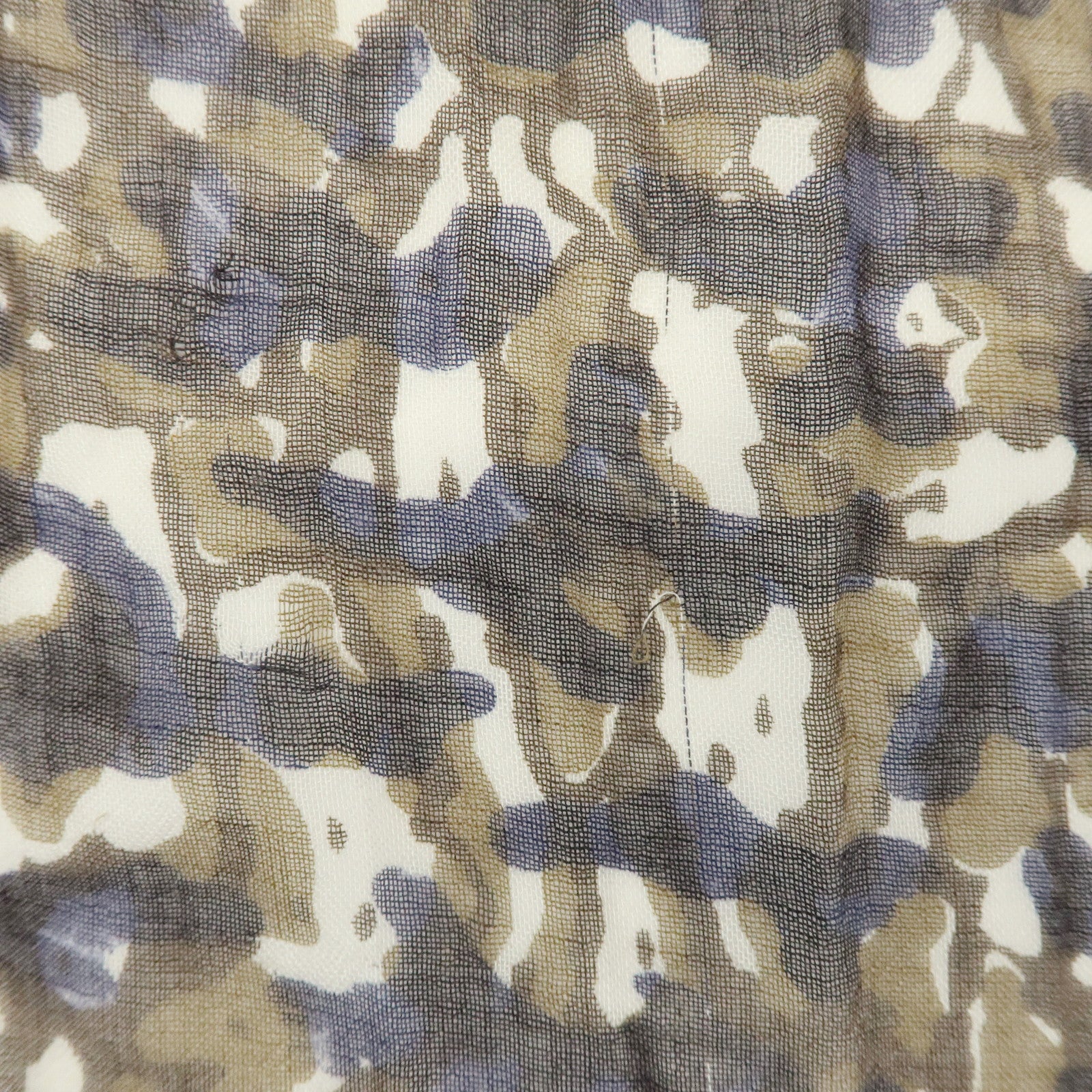 Louis Vuitton Cashmere Silk Scarf Shawl Camouflage Khaki M75136