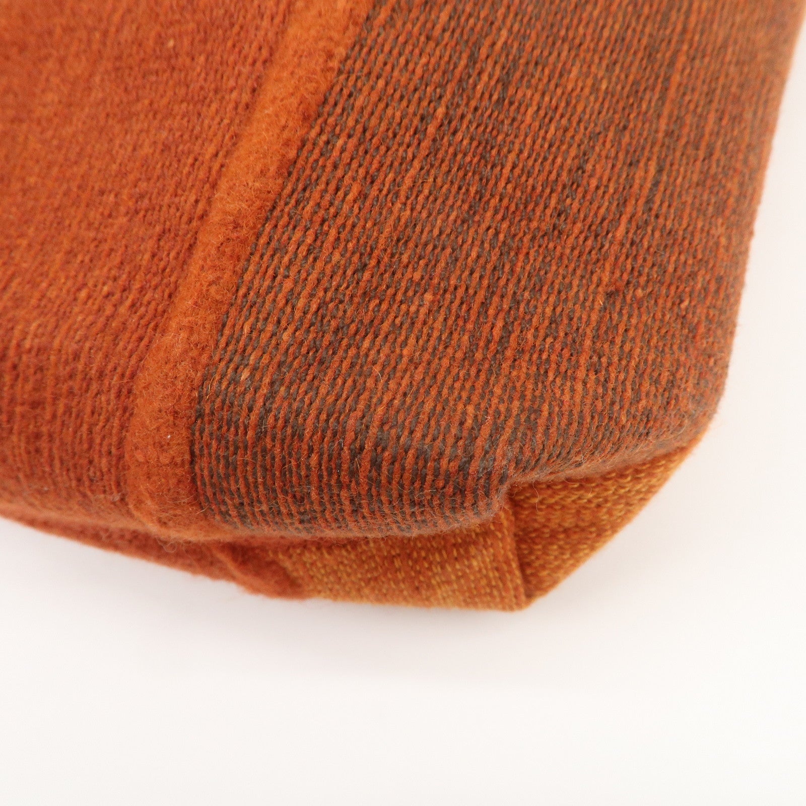 HERMES Amedaba PM Wool Canvas Leather Mini Tote Hand Bag Orange