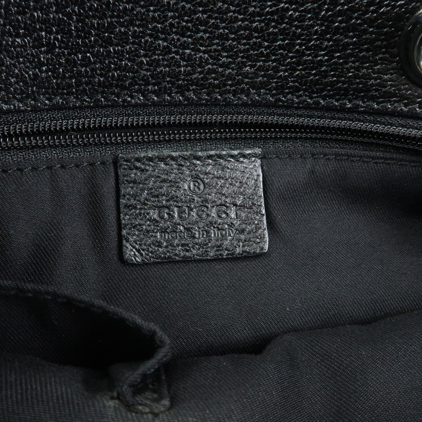 GUCCI GG Canvas Leather Mini Hand Bag Tote Bag Black 120844