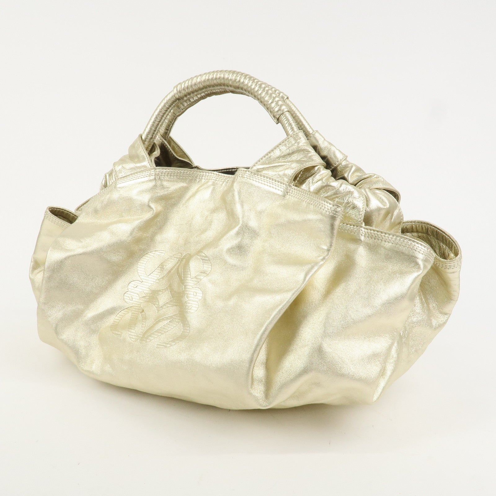 LOEWE Anagram Nappa Aire Leather Hand Bag Shoulder Bag Gold