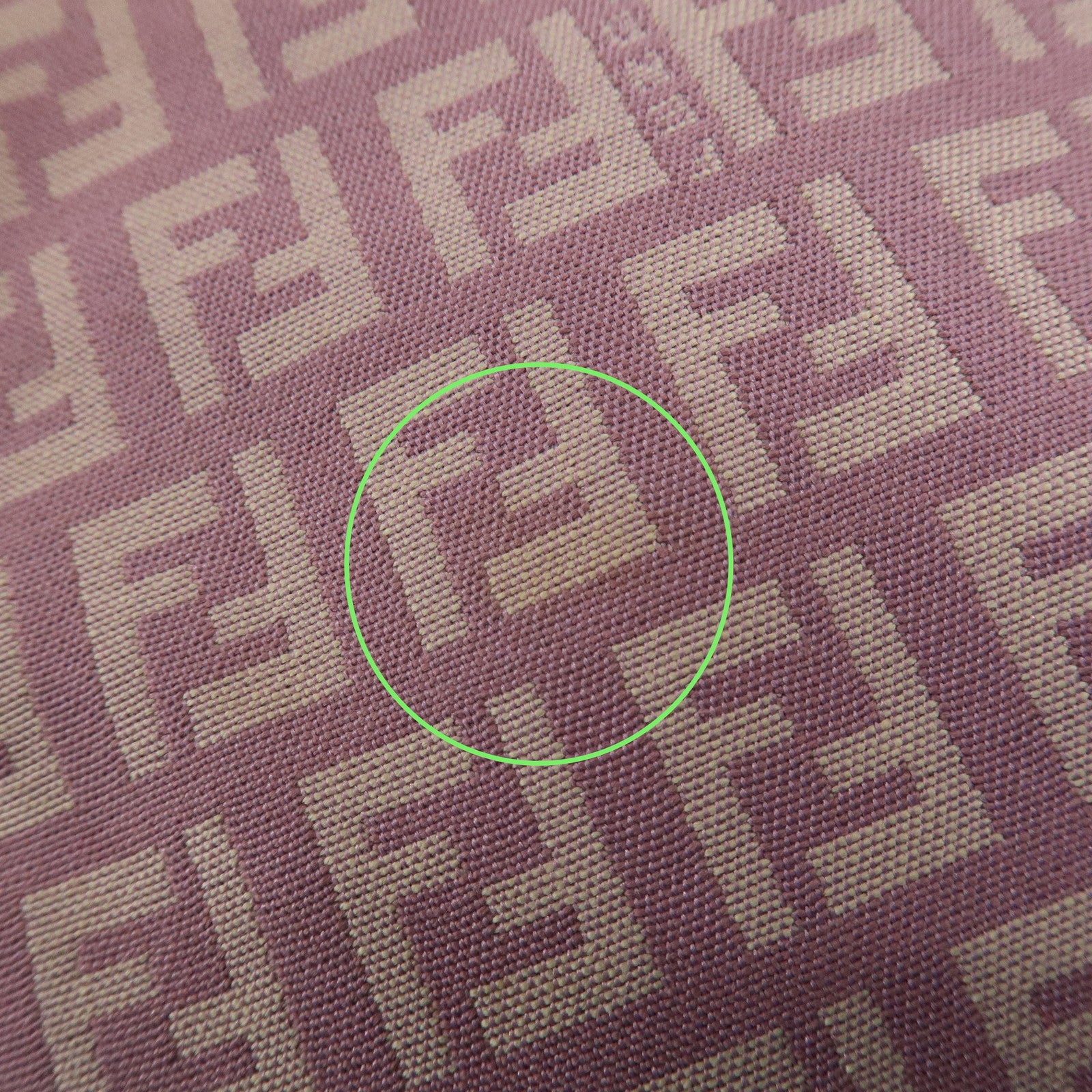 FENDI Zucchino Canvas Leather Shoulder Bag Pink 8BR267 Used