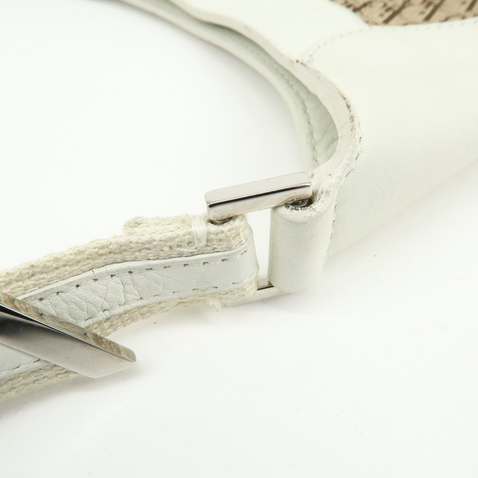 Christian Dior Trotter Jacguard Canvas Leather Shoulder Bag Brown